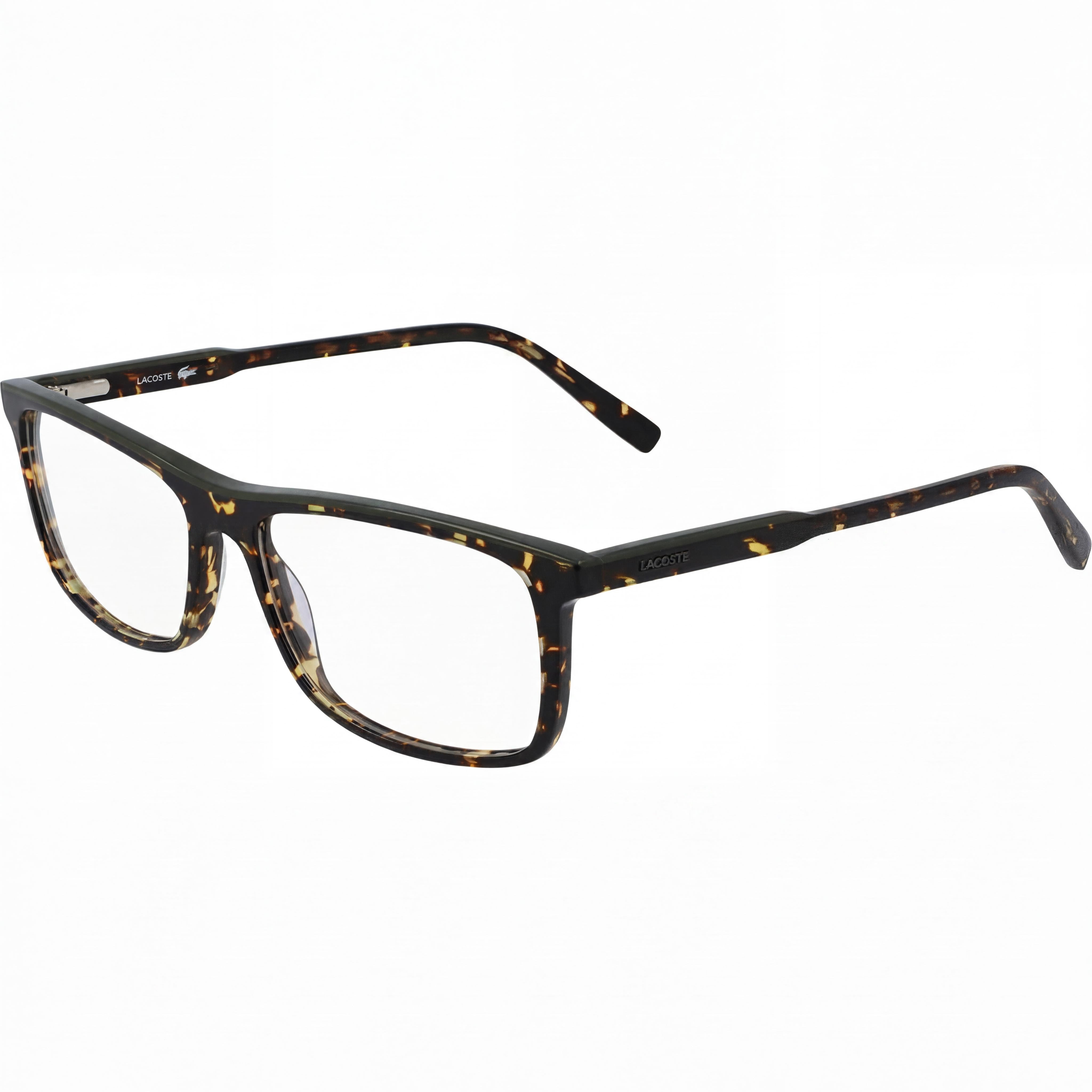 Lacoste L2860 215 Women's Square Prescription Optical Eyeglasses, Havana Military Green Plastic Frame, 55mm, Photo 1