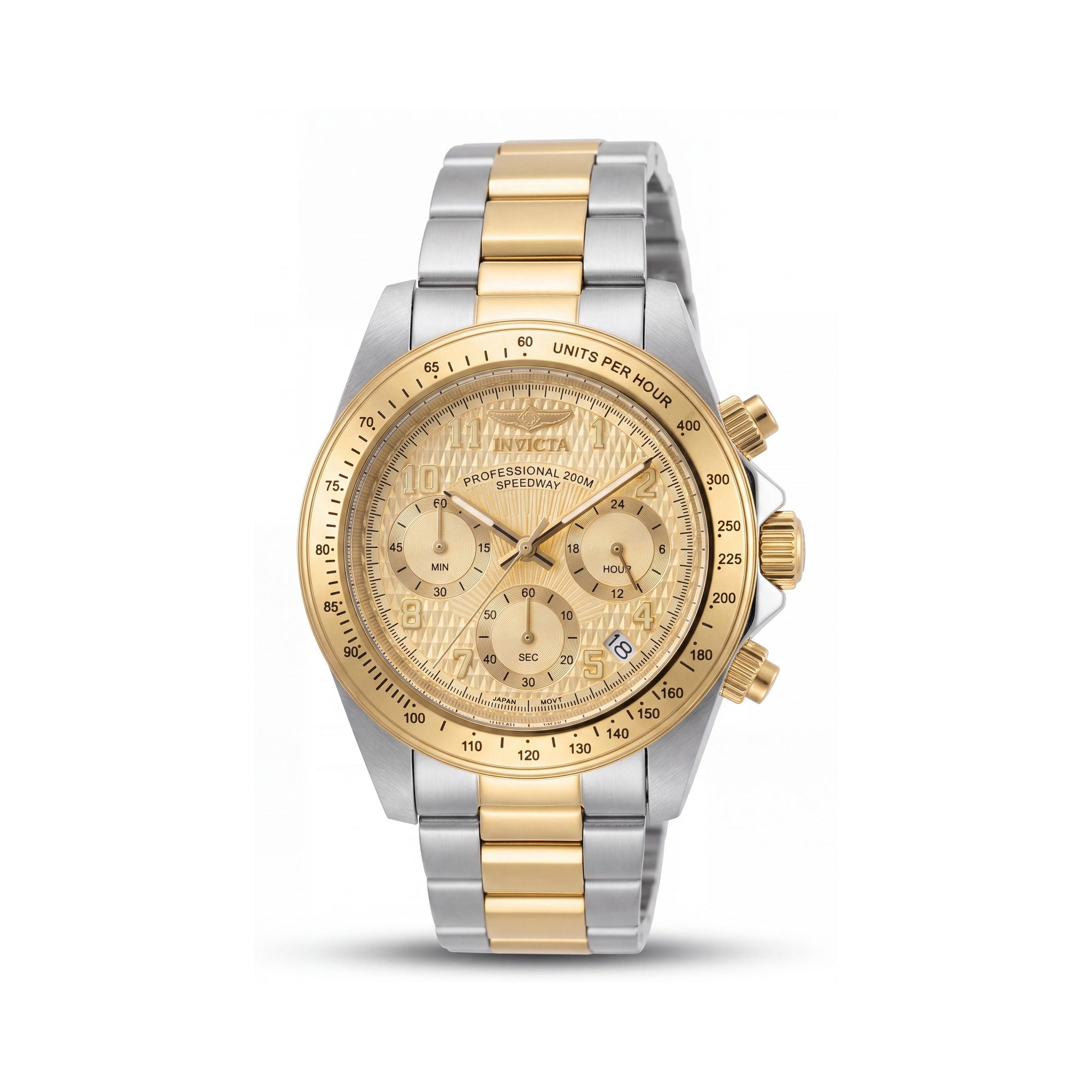 Invicta Speedway 49908 Men's Chronograph Stainless Steel Bracelet Watch, Gold Dial, 39mm, Photo 1
