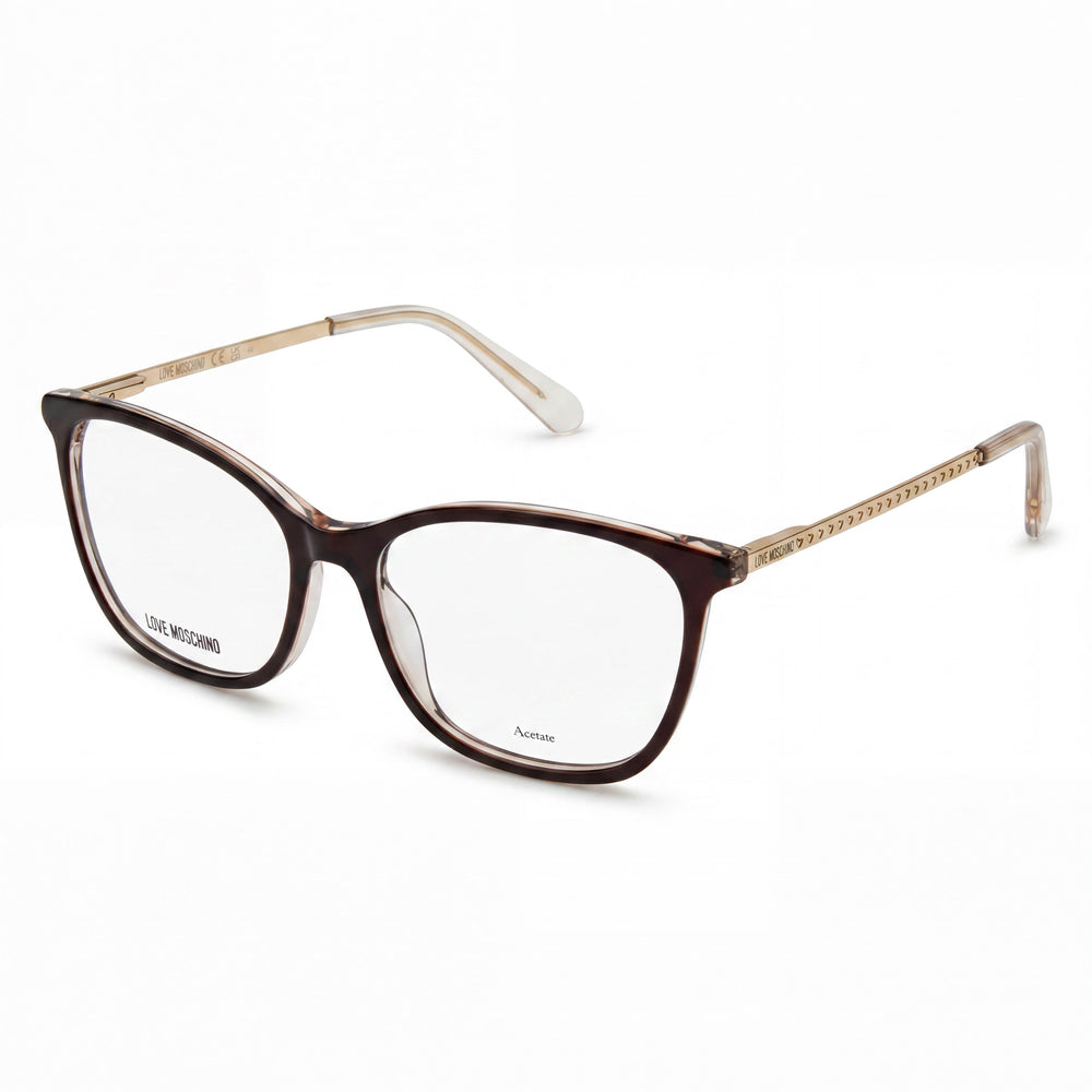 Gafas de sol modernas Love Moschino para mujer con montura de acetato marrón y lentes de policarbonato marrón - Talla 54-16-140