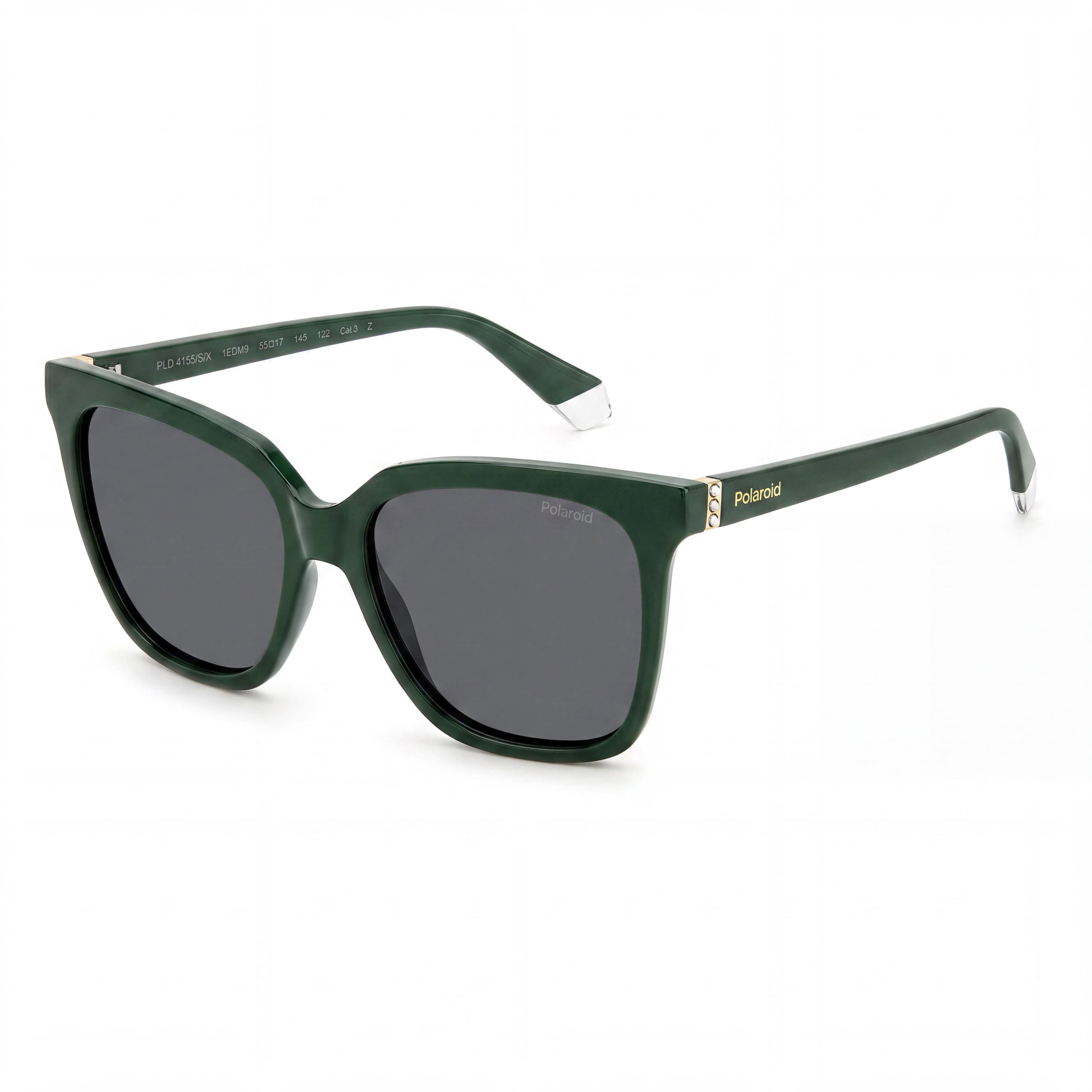 Gafas de sol Polaroid Eyewear Essential para mujer, verde gris, policarbonato, 55 mm, con lentes grises UV 400, Photo 1