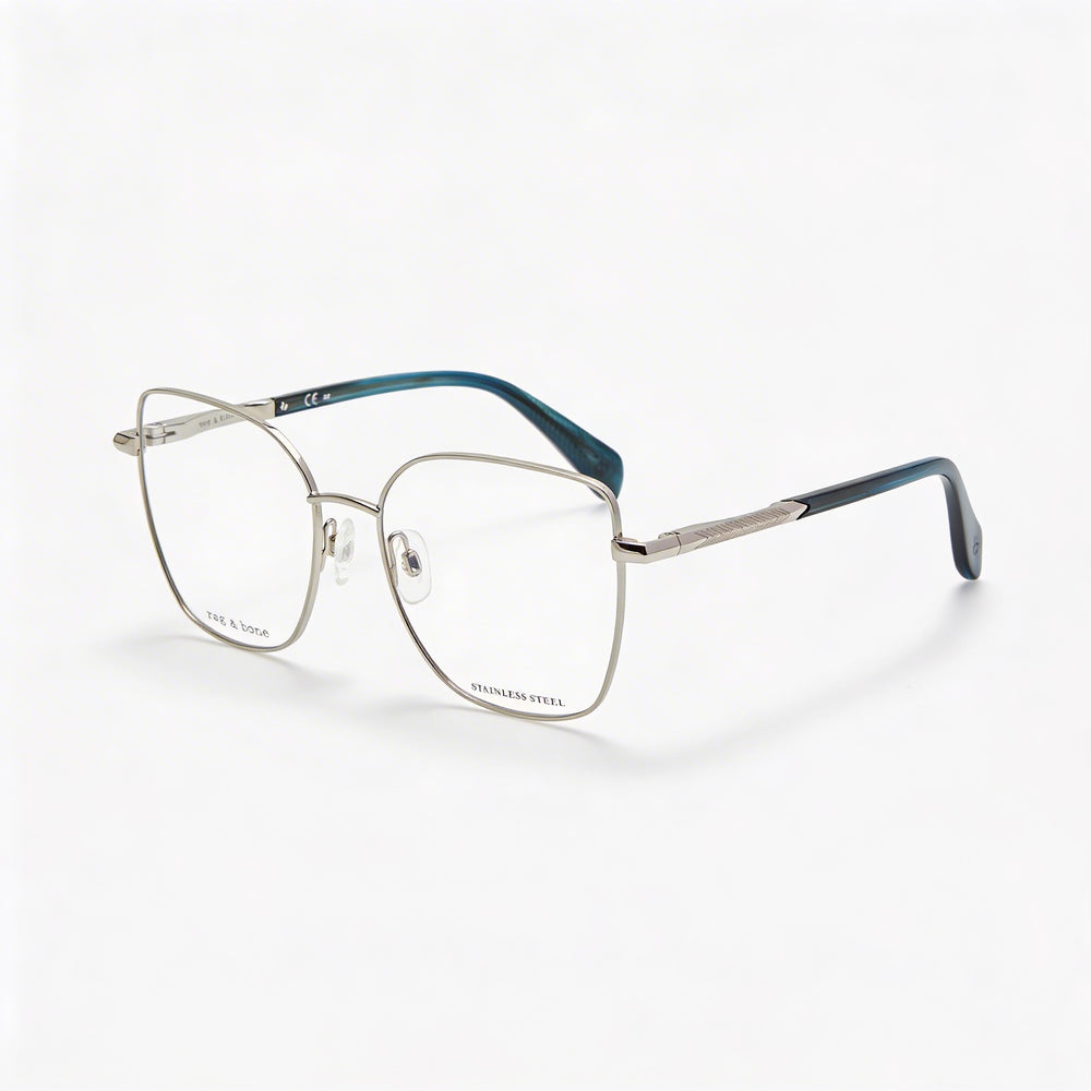 Gafas de sol para mujer modernas Rag & Bone con armazón de acero de aleación de paladio, lentes de policarbonato y protección UV de 53 mm