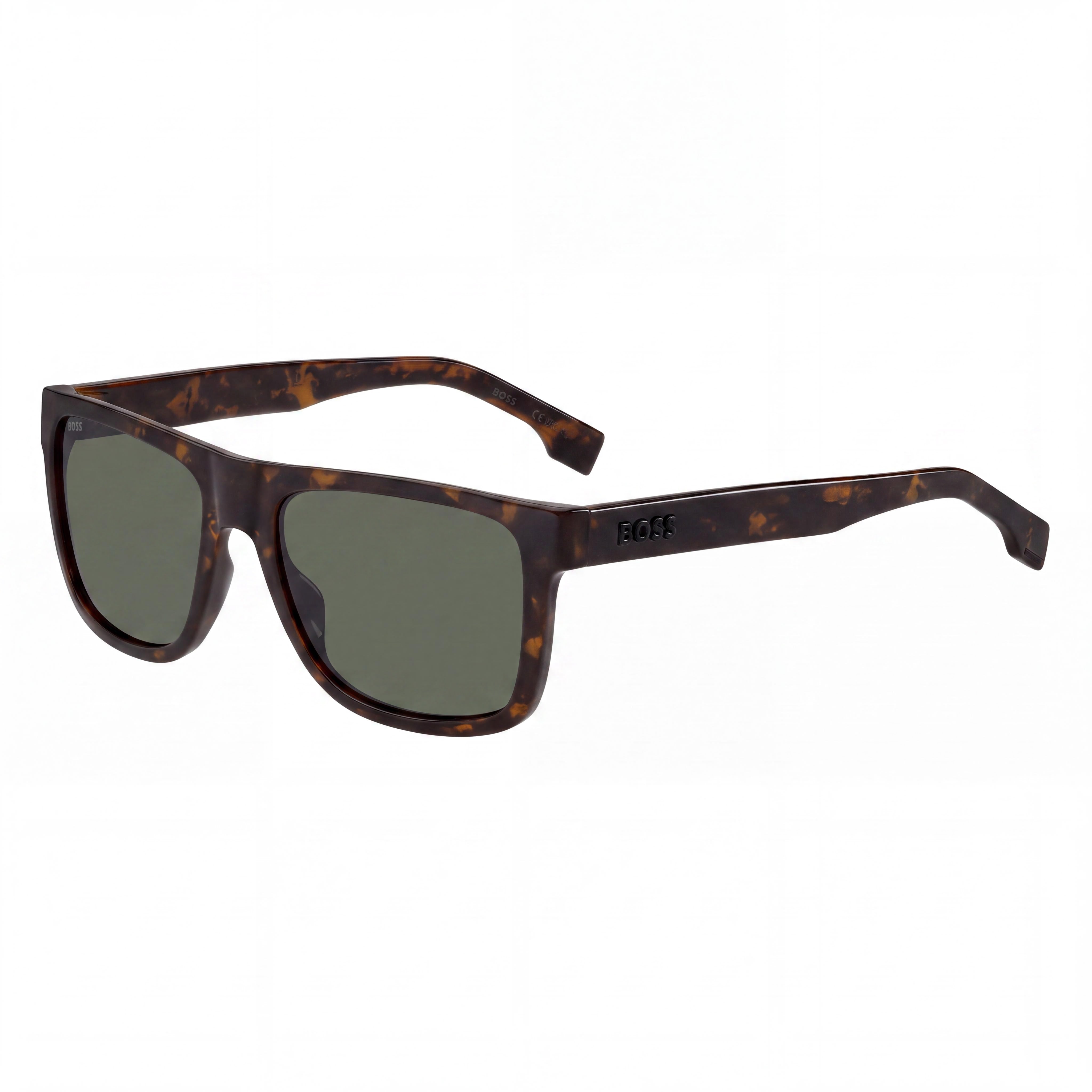Hugo Boss Casual Men’s Black ECO CELLULOSE P.INJ Sunglasses, Mirror Lenses, UV Protection, 43.5-18-145mm, Photo 1