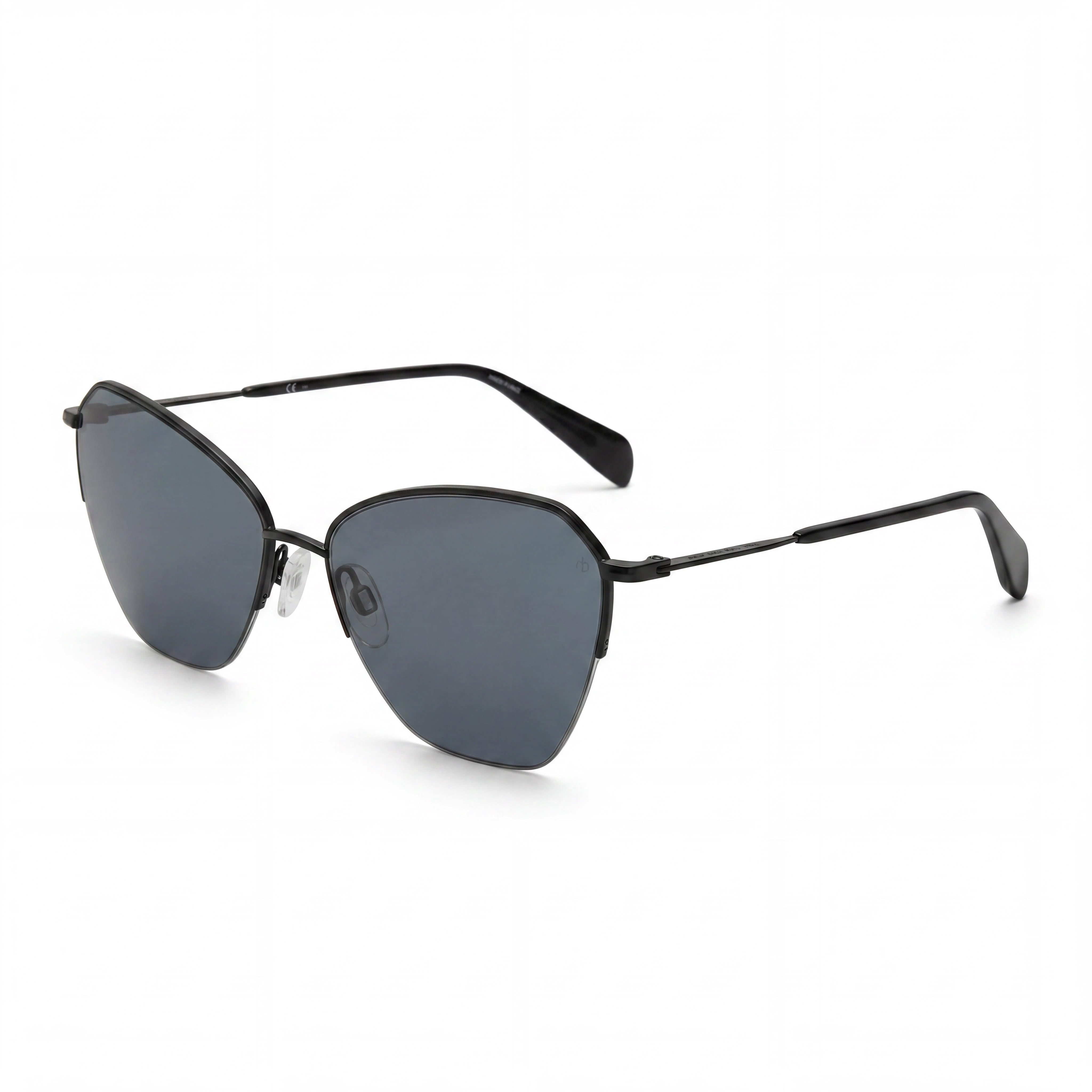 rag & bone Wayfarers Women's Matte Black Stainless Steel Grey Non-Polarized Sunglasses 58mm, Photo 1