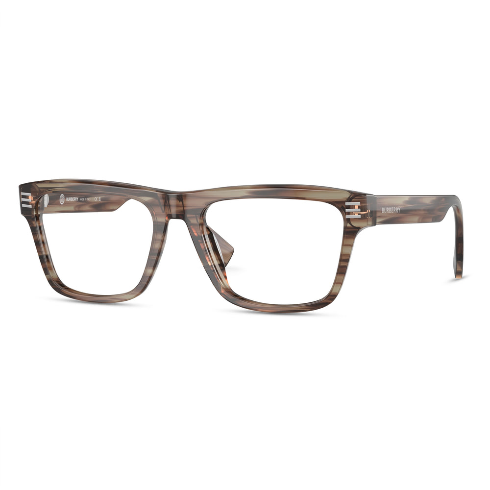 BURBERRY Be 2387 Women's Designer Full-Rim Acetate Eyeglass Frame, Striped Green (55-18-150)