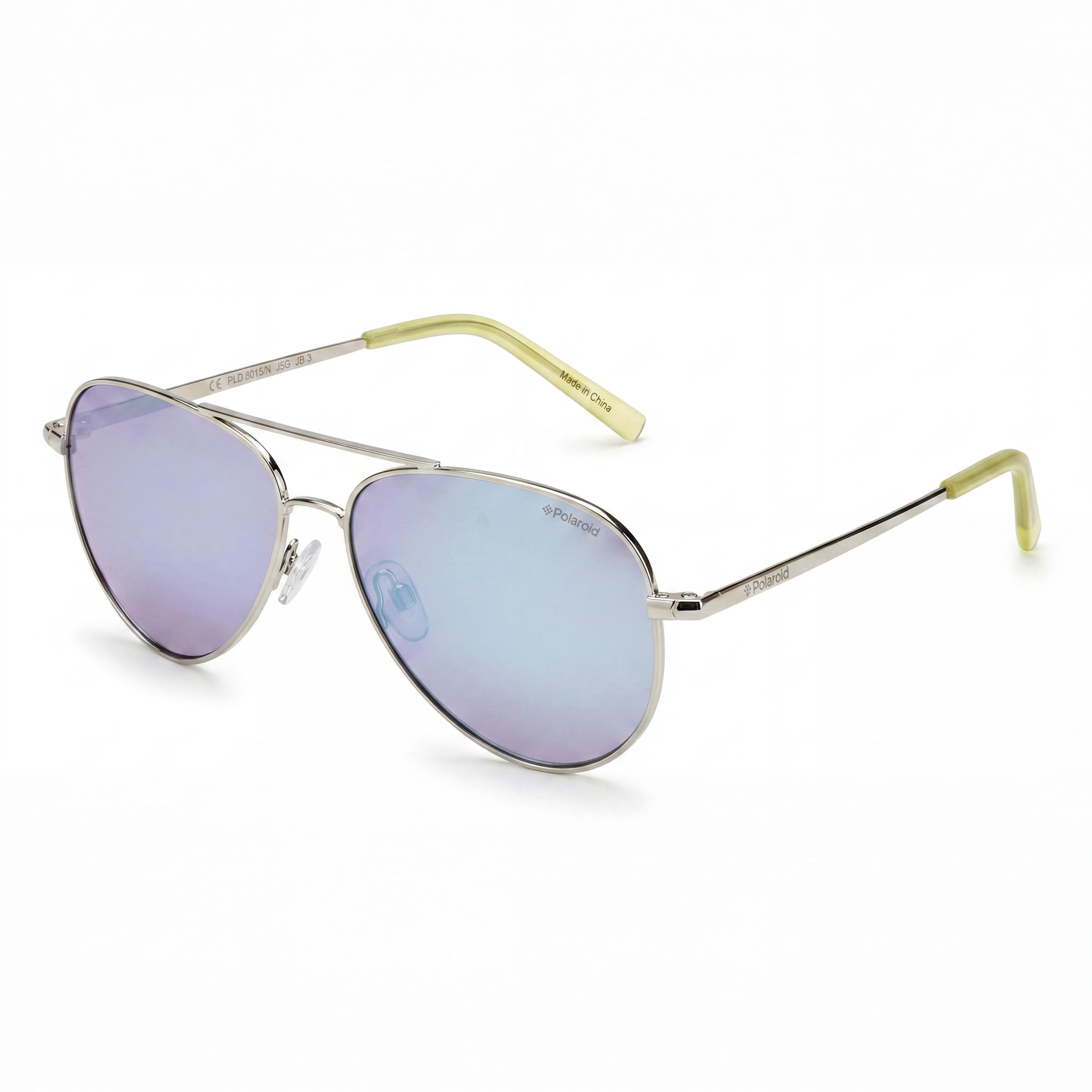 Polaroid Pld 8015/N Unisex Gold Metal Frame Gray Silver Mirror Polarized Sunglasses 52mm, Photo 1