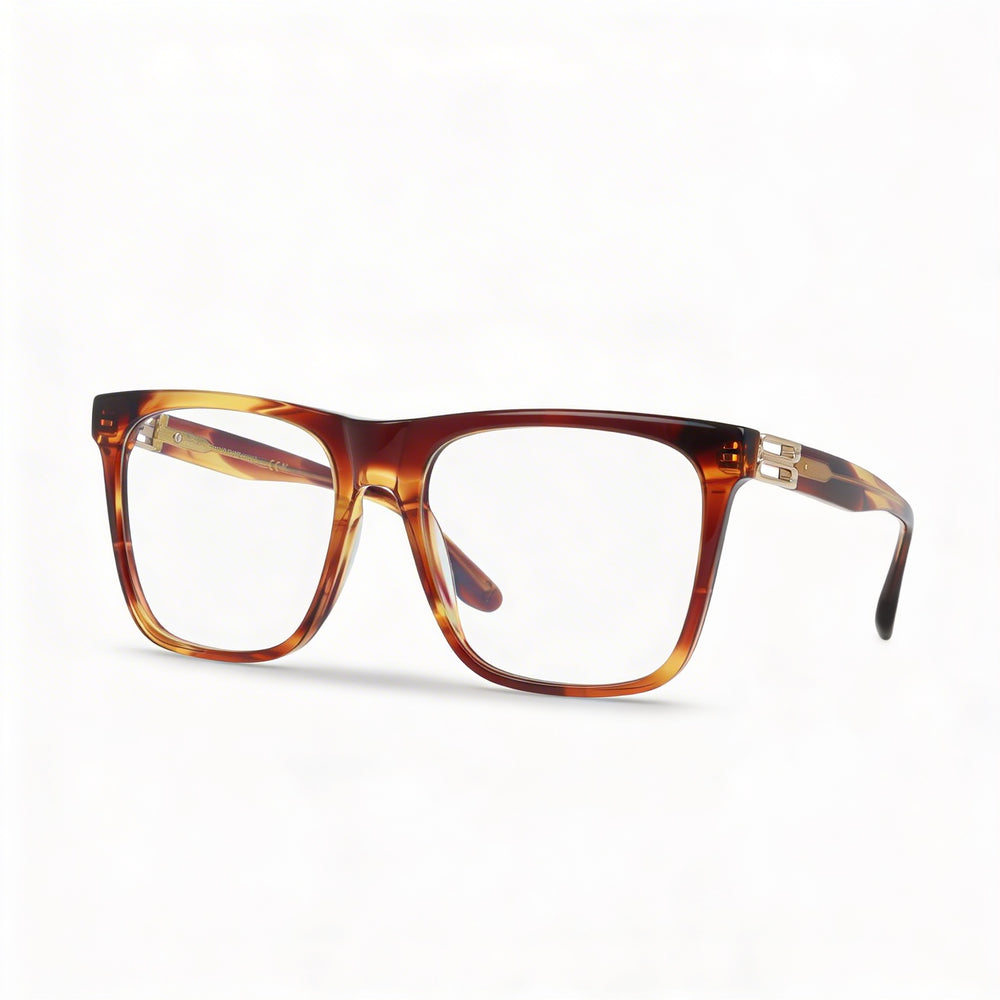 Monturas de gafas Victoria Beckham Vb2679 para mujer en marrón a rayas: lente de 53 mm, puente de 17 mm, patilla de 140 mm