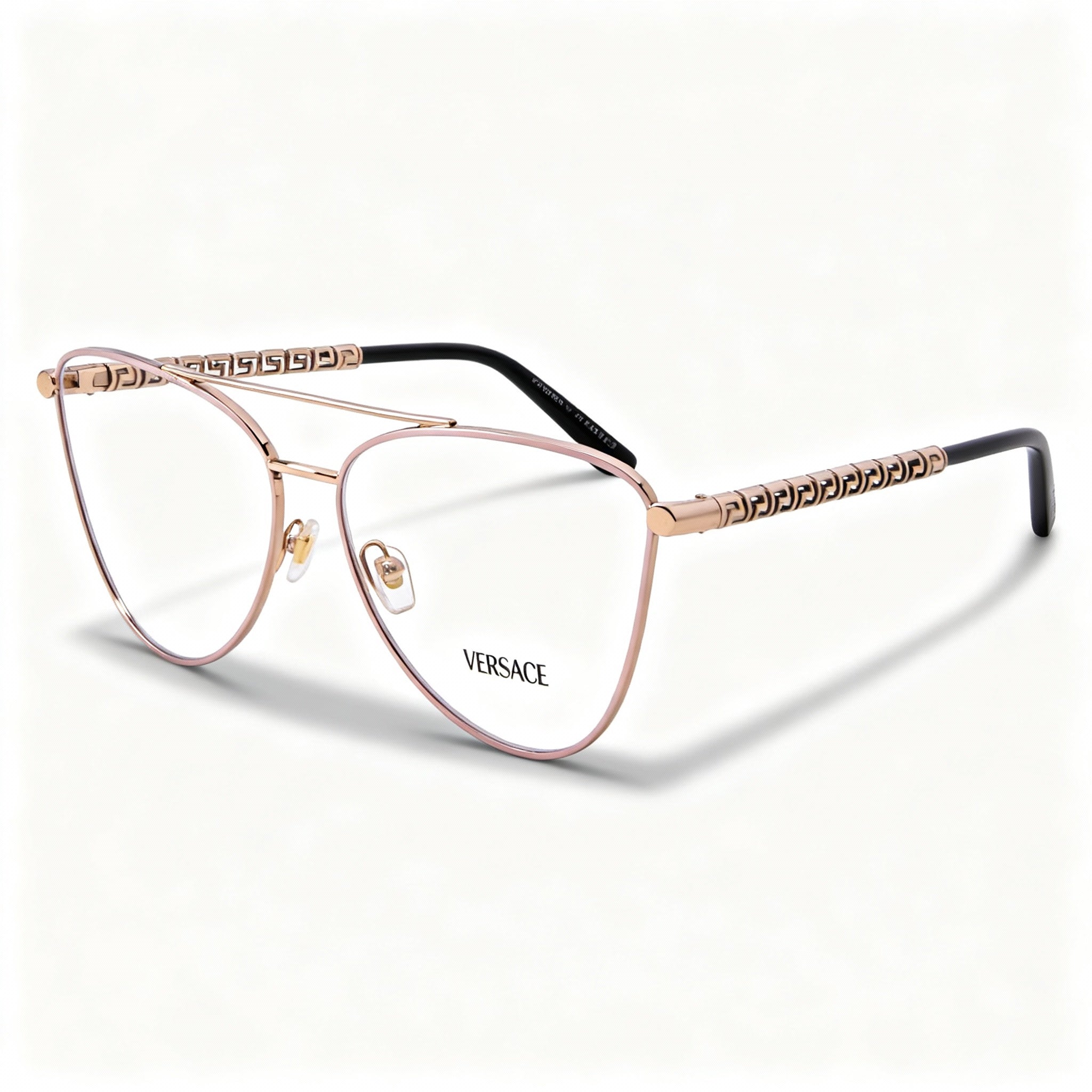 Versace VE 1296 Women's Eyeglasses with a Pastel Rose Frame | Designed for Female Optical Wear