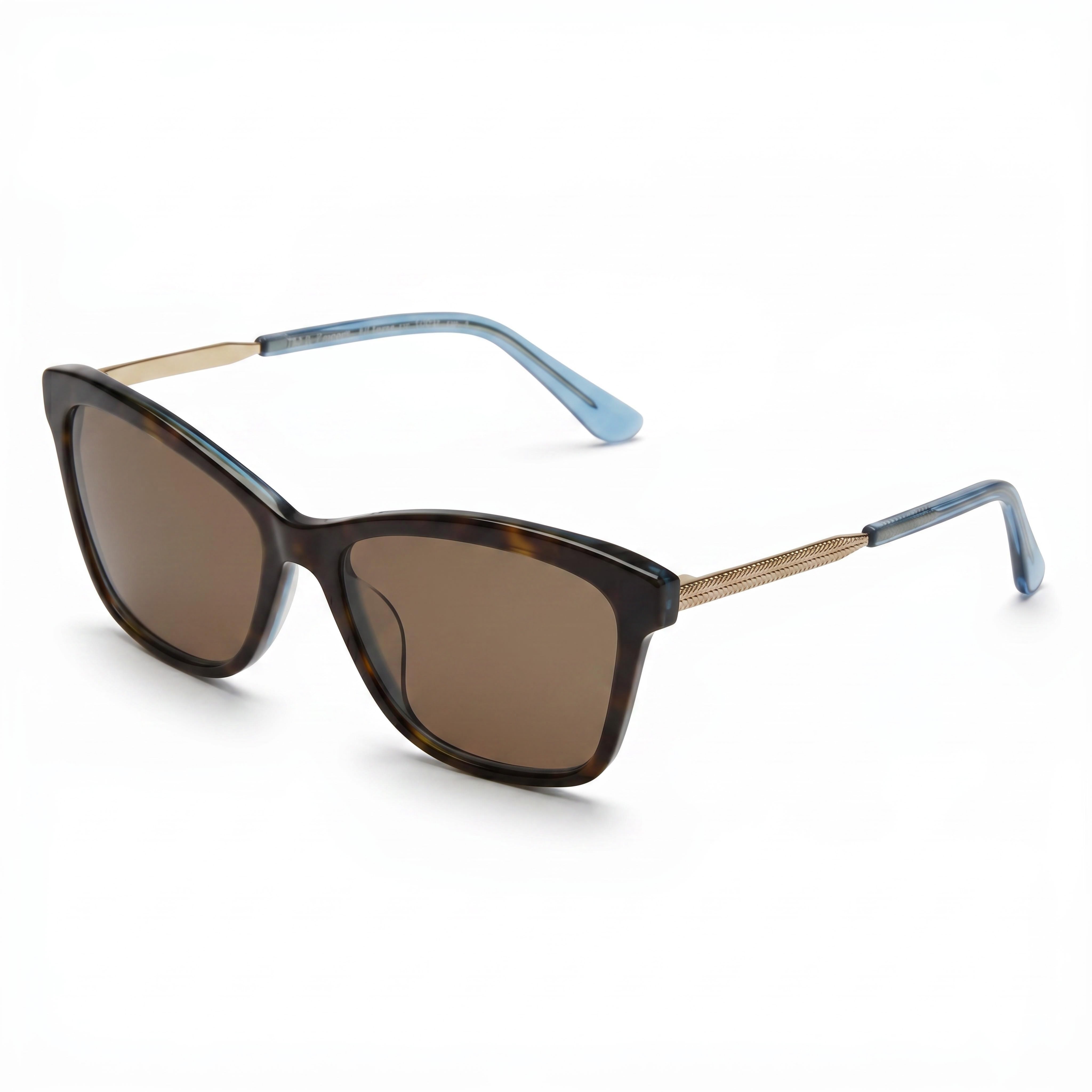 Juicy Couture Ju 604/S Women's Rectangular Acetate Havana Blue/Brown Gradient Non-Polarized Sunglasses 56mm, Photo 1