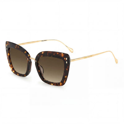 Isabel Marant Casual Women's Glam Cat Eye Polyamide Frame UV Protected Sunglasses Havana Gold 53mm