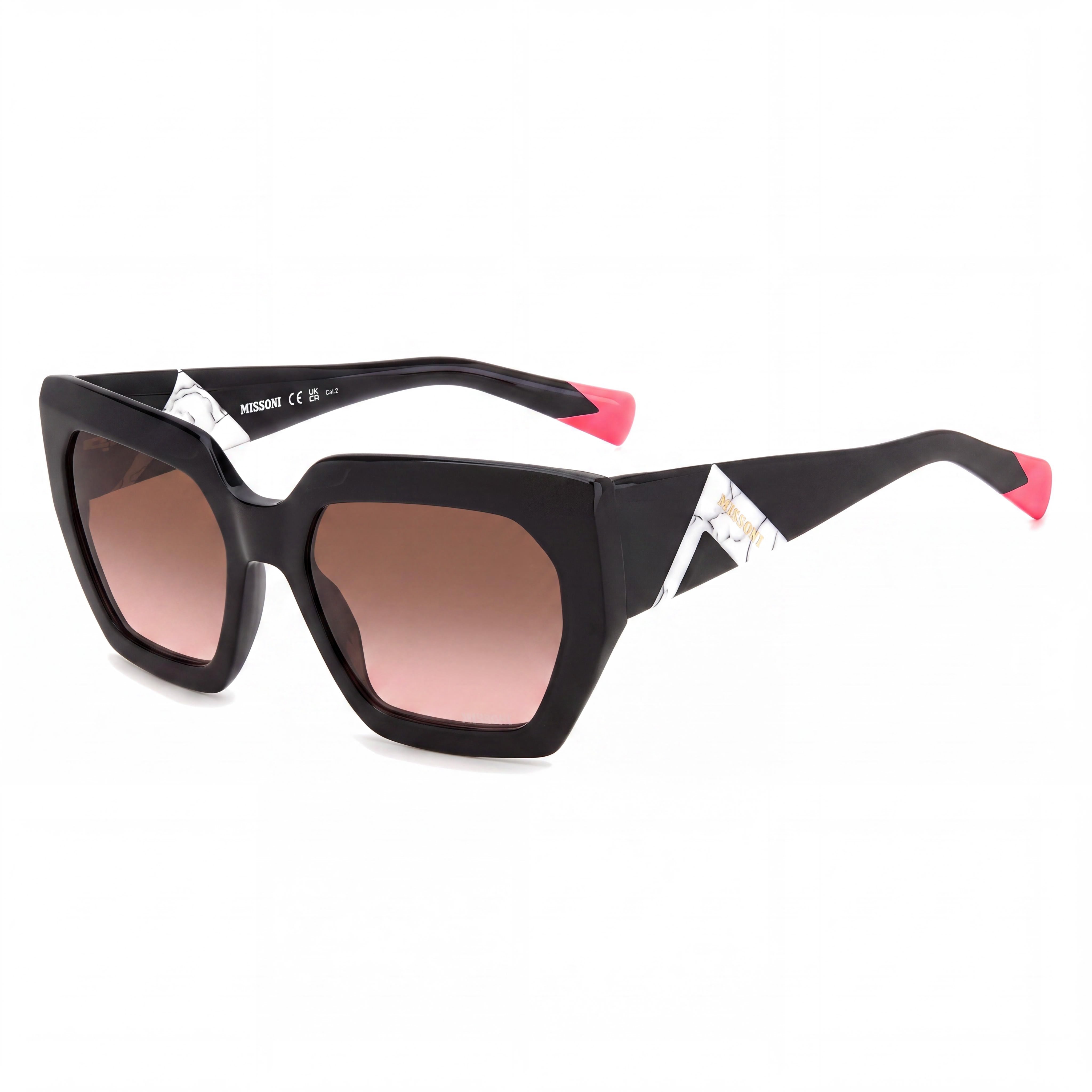 M Missoni Mis 0170/S Women's Black Acetate Non-Polarized Sunglasses with BROWN PINK SHADED Lenses 55mm, Photo 1