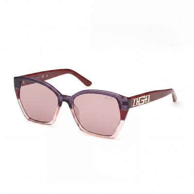 GUESS Women's 100% UV Protective Composite Frame Sunglasses Burgundy Multicoloured Violet Polycarbonate 55mm