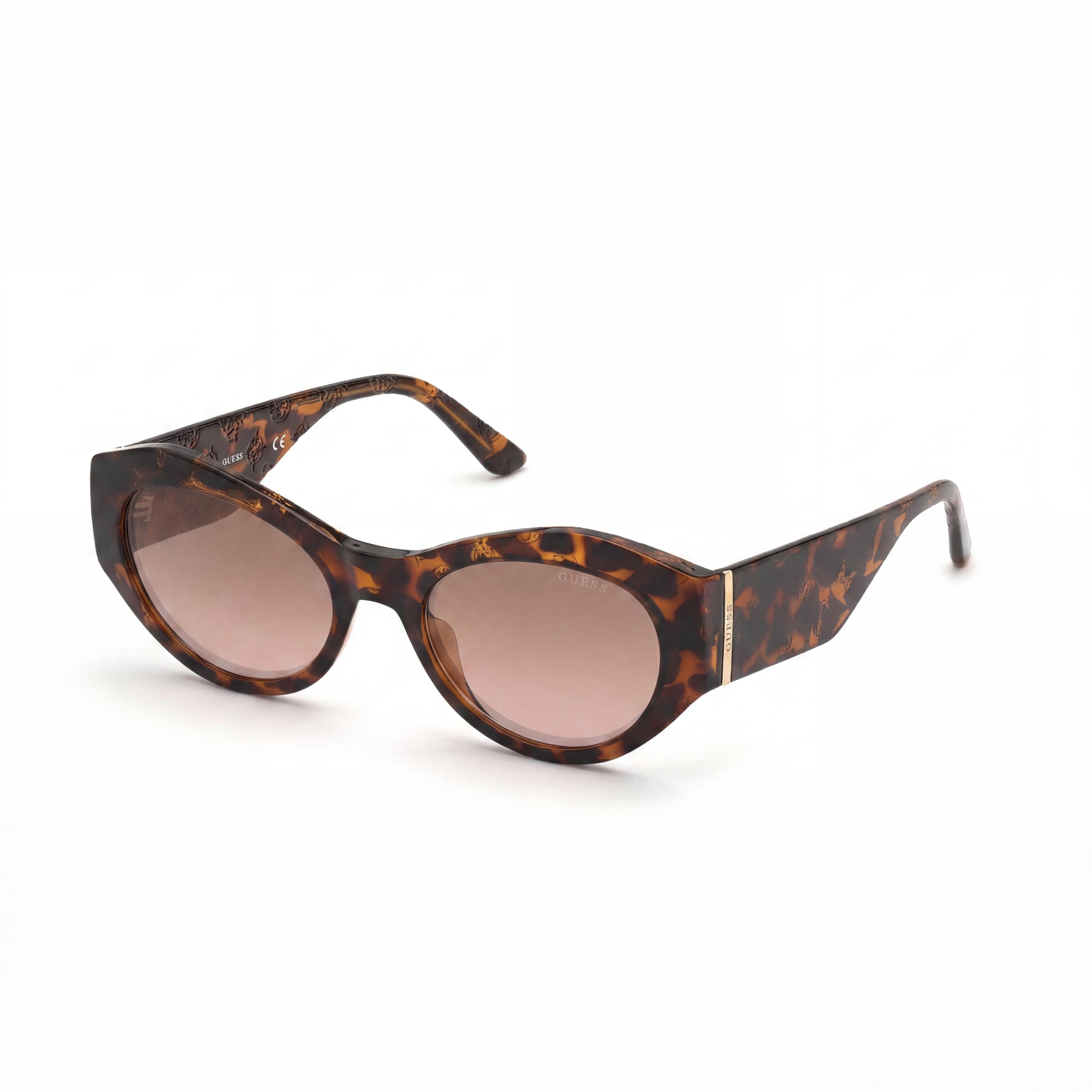 Guess GU772852G52 Women's Oval Dark Havana Gradient Brown Plastic Brown Mirrored Non-Polarized UV Protection 52mm, Photo 1