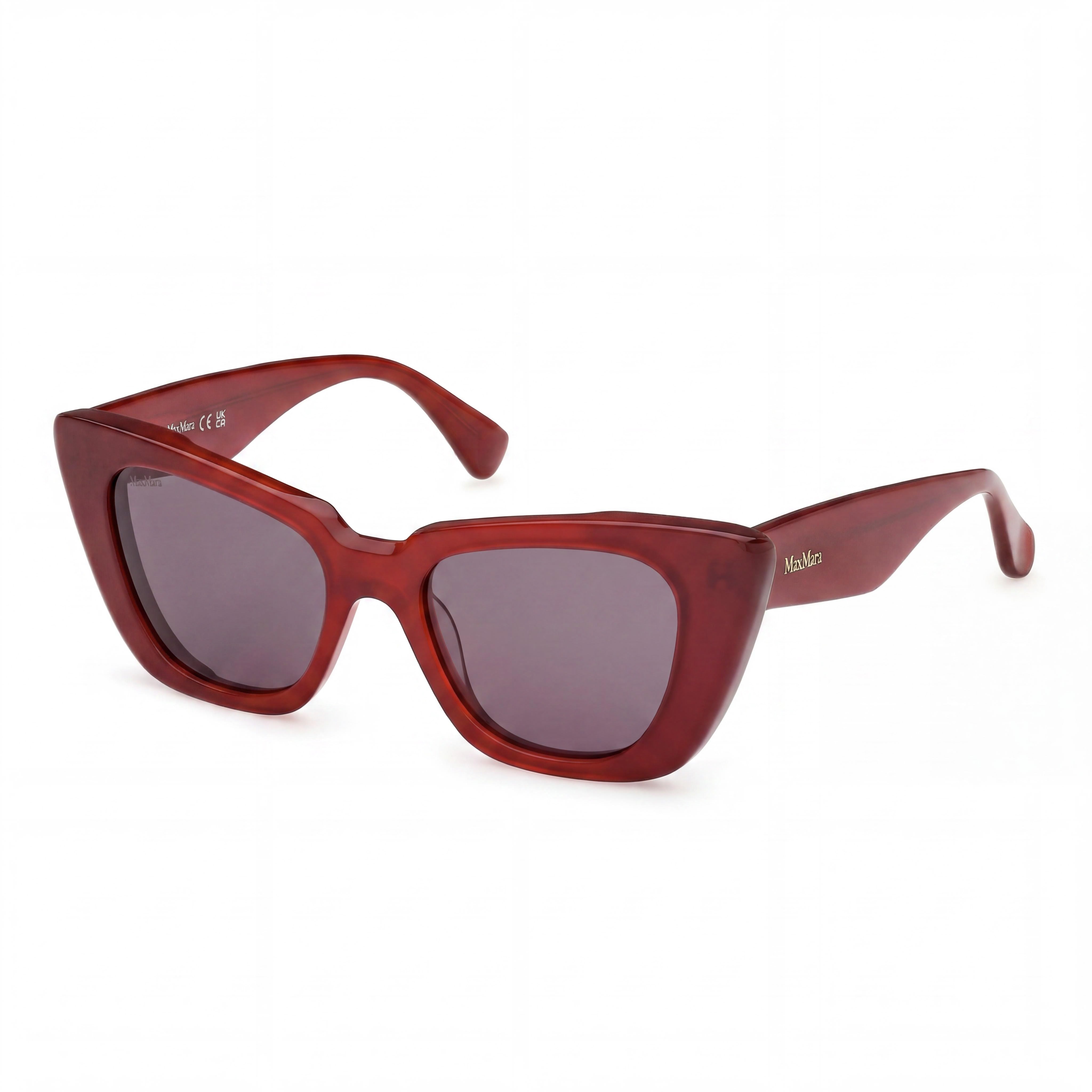 Gafas MaxMara Mm0099 para mujer con montura de acetato rojo oscuro brillante y lentes rojo brillante 50-18-140, Photo 1