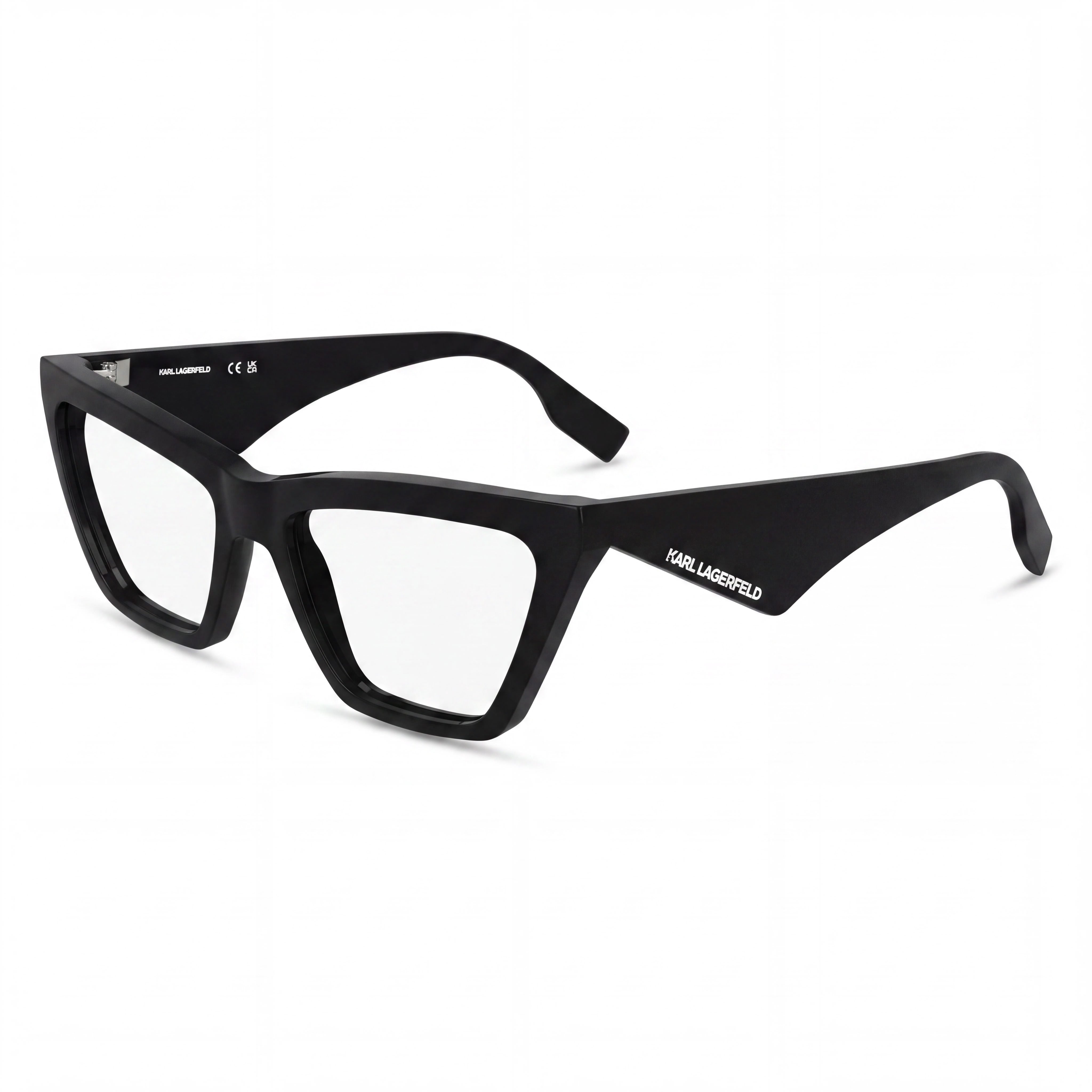 KARL LAGERFELD Kl6195 Women's Eyeglasses with Black Acetate Frame, Transparent Polycarbonate Lenses - Size 54mm, Photo 1