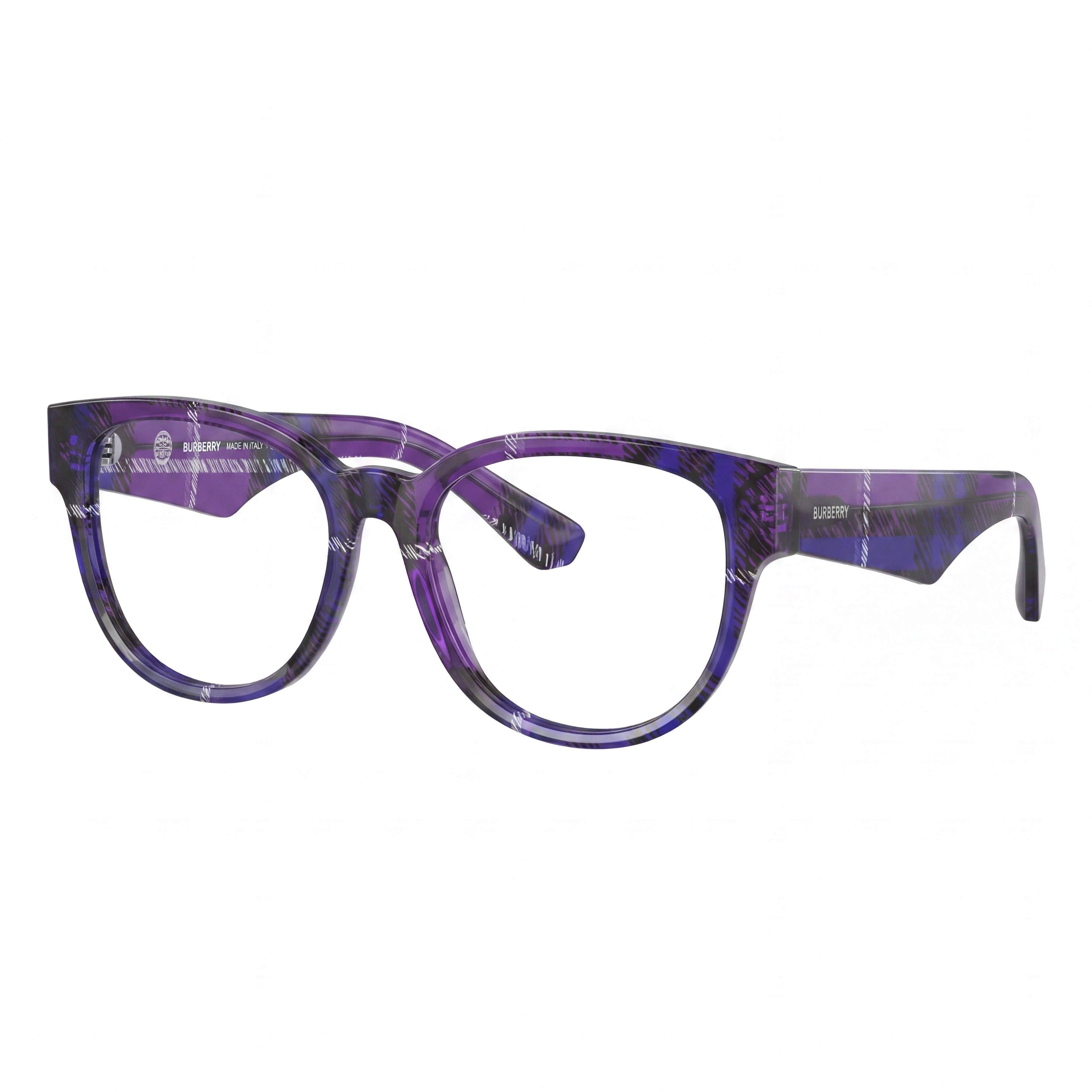 Burberry Classic Violet Square Eyeglasses Unisex, Photo 1