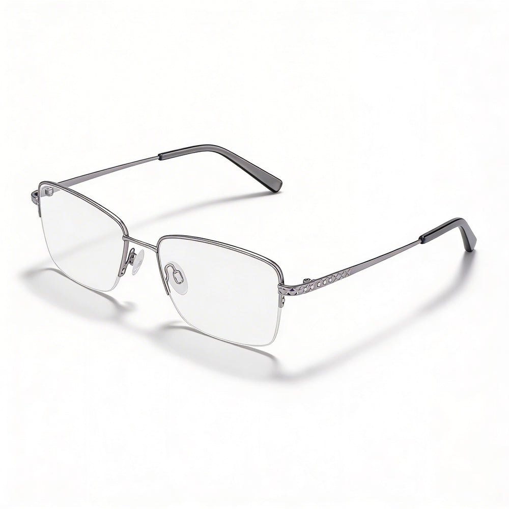 Gafas Flexon Classic Unisex con Montura Metálica, Gunmetal Claro Satinado, 54mm de Ancho de Lente