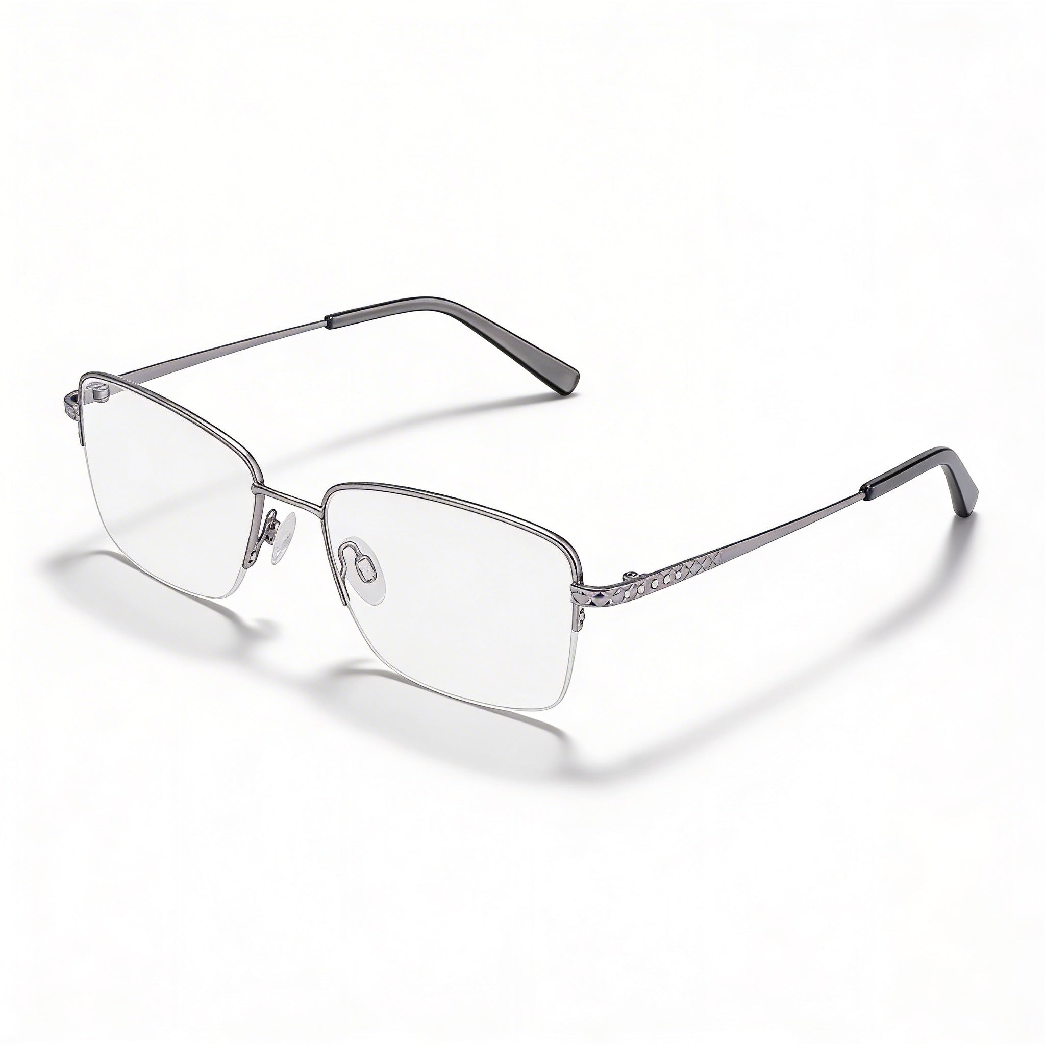 Flexon Classic Unisex Eyeglasses with Metal Frame, Satin Light Gunmetal, 54mm Lens Width, Photo 1