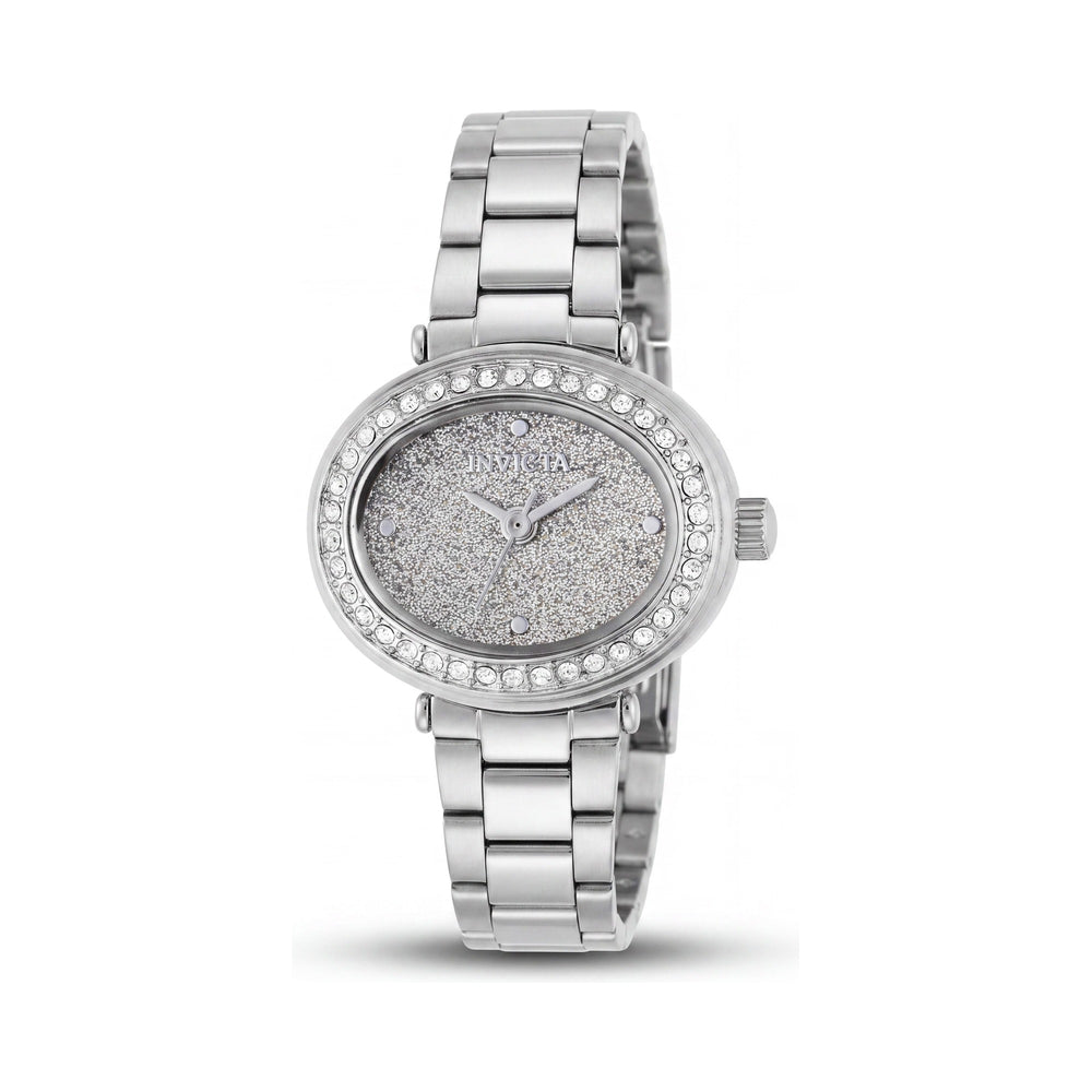 Reloj de cuarzo Invicta Mini 49594 para mujer con esfera plateada, caja y brazalete de acero inoxidable de 24 mm, resistente al agua