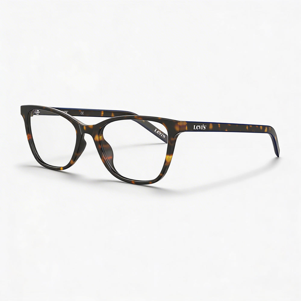 Gafas de sol Levi's LV 1022 para mujer, montura completa, estilo ojo de gato, color habana oscuro, de polimetilmetacrilato, talla 52-19-145