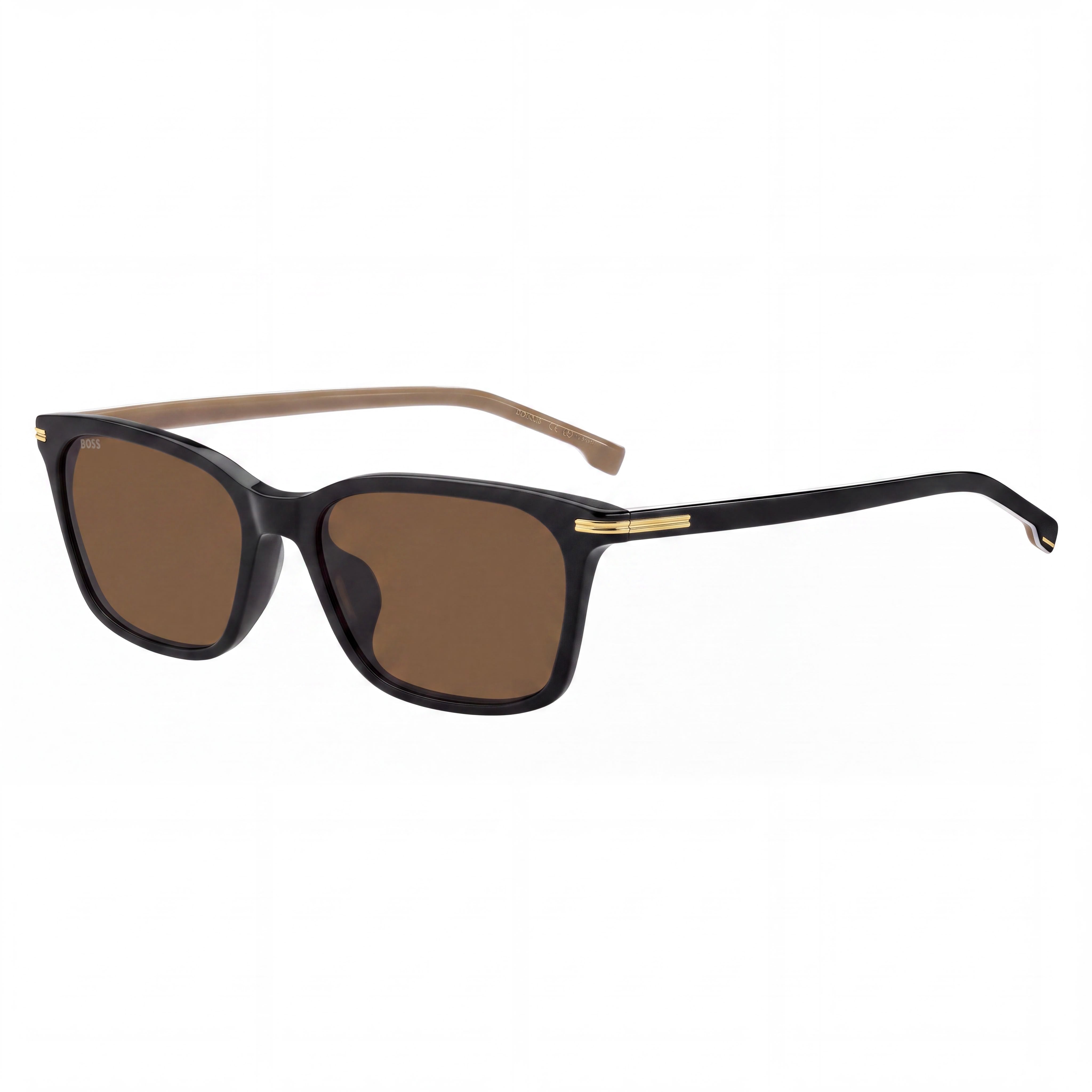 Hugo Boss Modern para mujer, negro, ACETATO ECOLÓGICO, protección UV 100%, lentes marrones no polarizadas de 56 mm, Photo 1