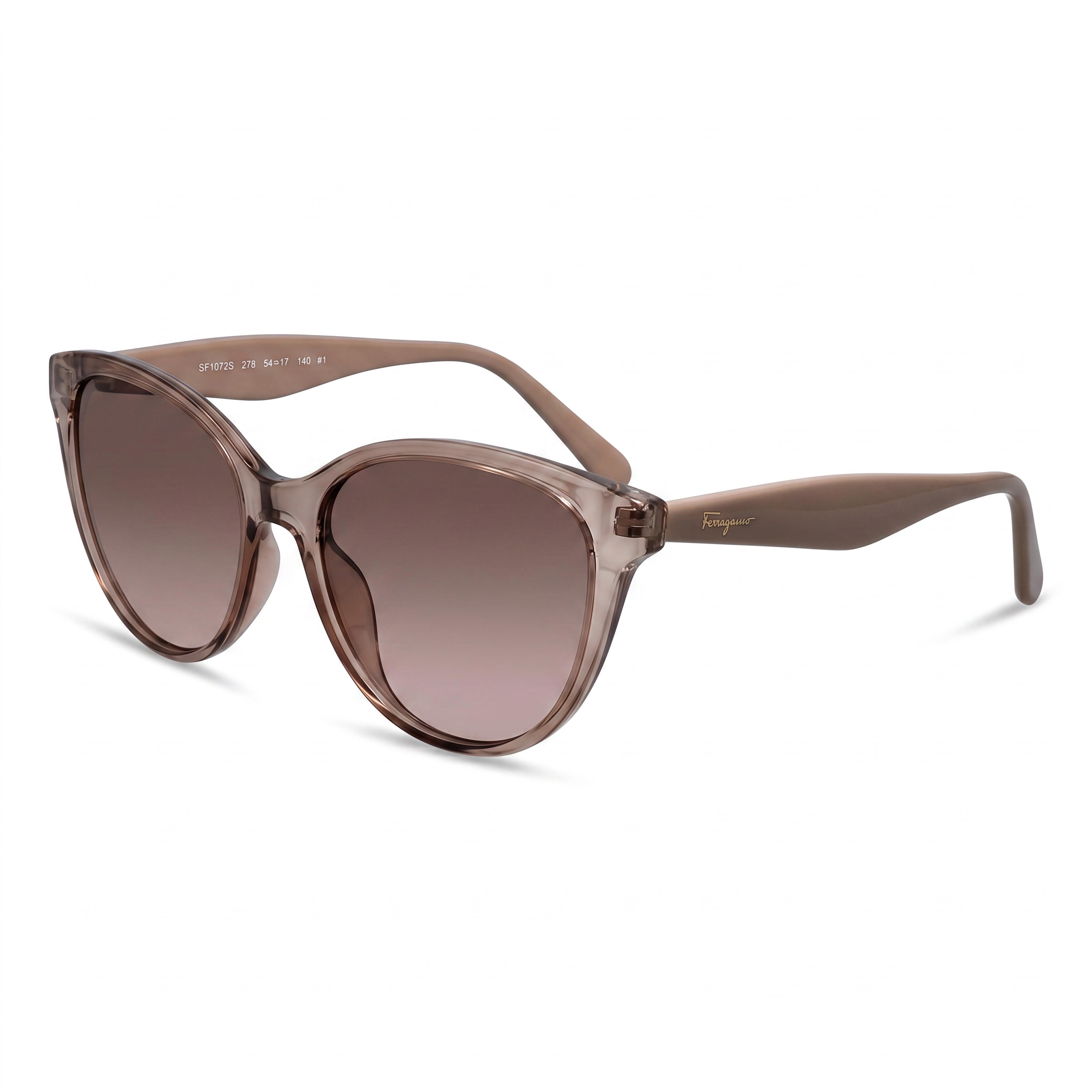 Ferragamo Cat Eye Women's Beige Plastic Frame UV Protection Sunglasses 54mm, Photo 1