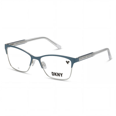 DKNY Dk3008 Unisex Sunglasses with Teal/Silver Metal Frame and Teal/Silver Polycarbonate Lenses (53mm)