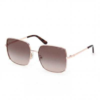 GUESS Gu00194 Women's Metal Shiny Rose Gold Gradient Brown UV 400 Sunglasses 58mm