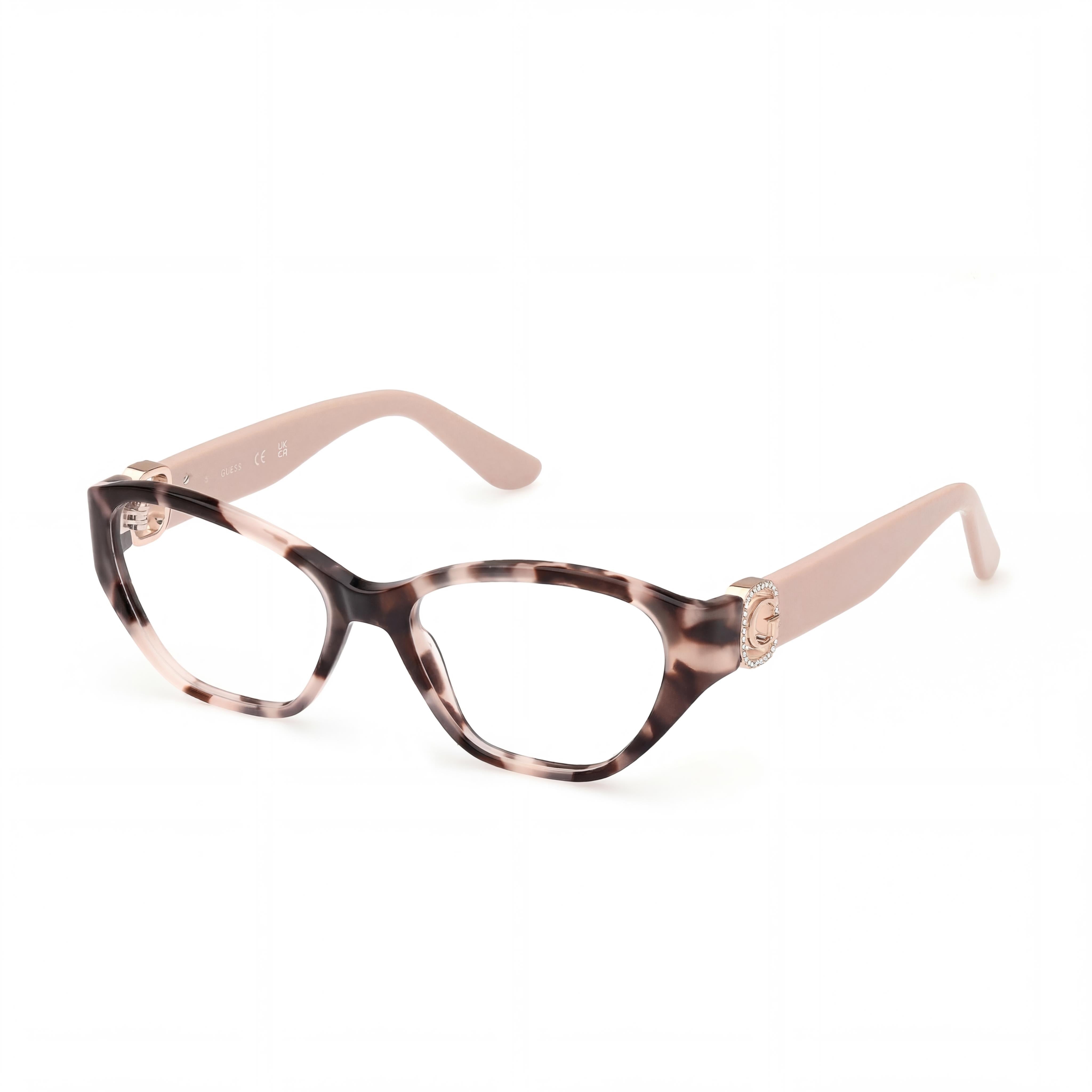 GUESS Gu50119 Model Women's Havana Light Pink Plastic Frame Eyewear, 51mm Lens Width, Photo 1