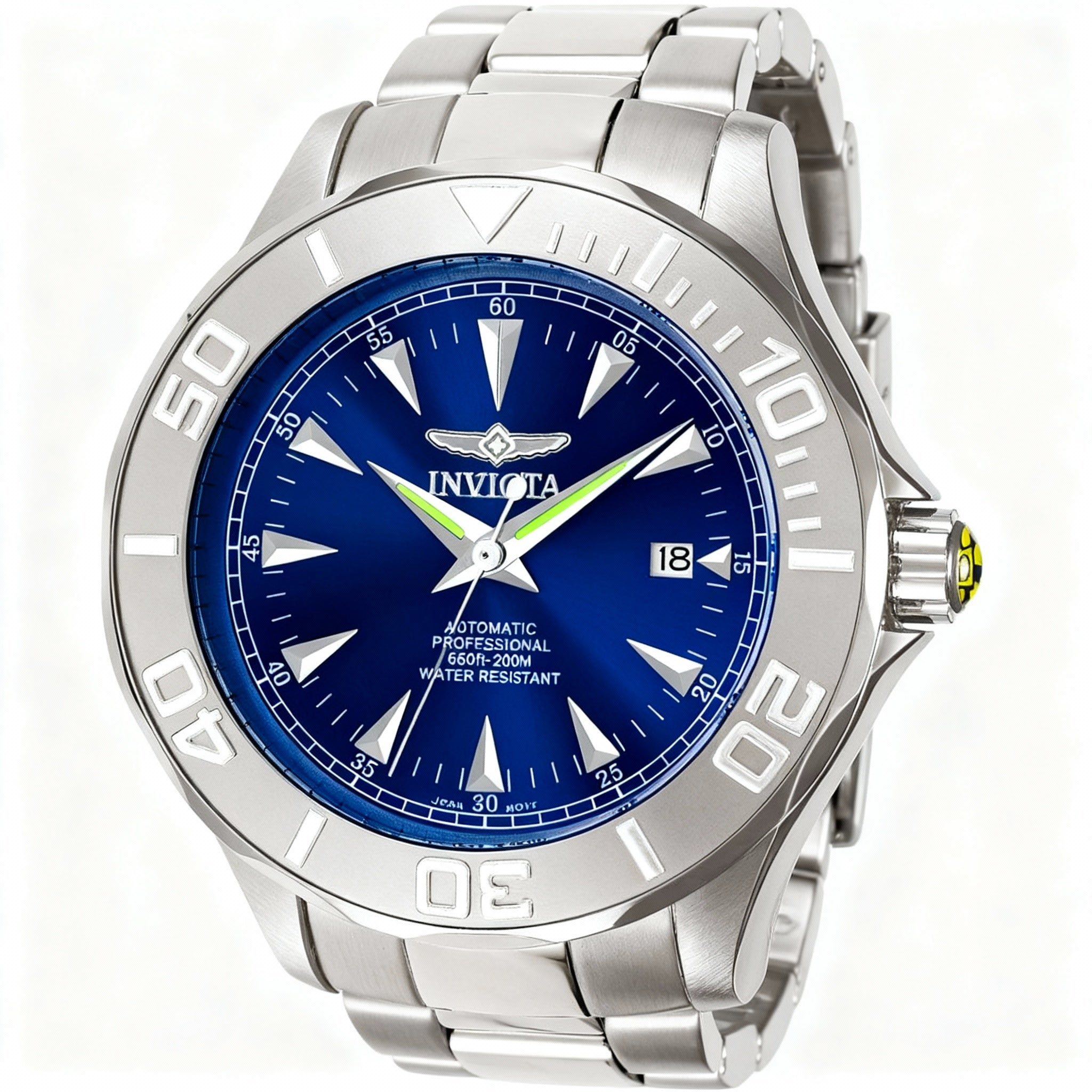 Invicta Signature 7035 Men's Automatic Blue Dial Stainless Steel 47mm Luminous Water Resistant Wrist Watch