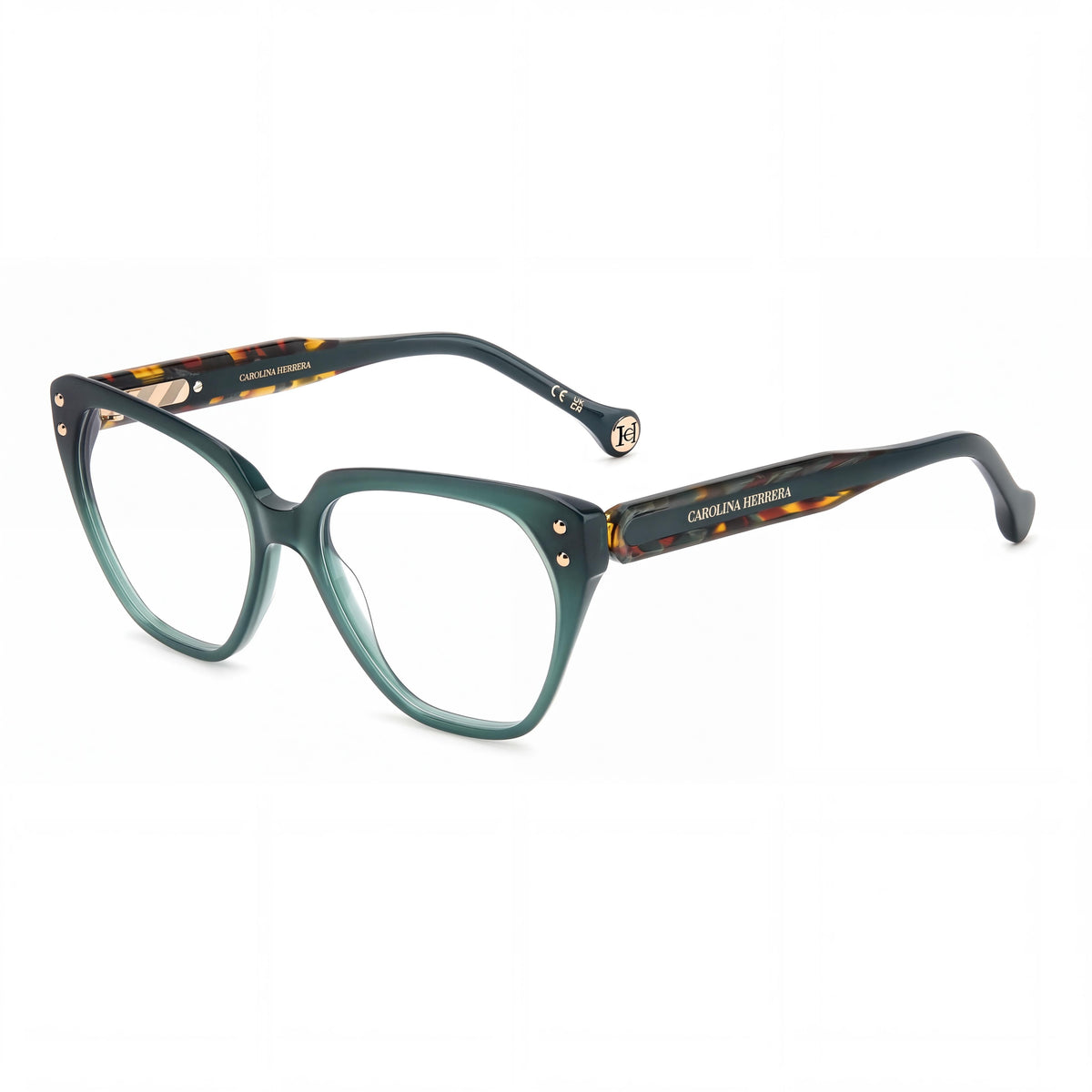 Carolina Herrera 0223 Women's Cat Eye ECO ACETATE Green Havana Non-Polarized Sunglasses 52-16-140, Photo 1
