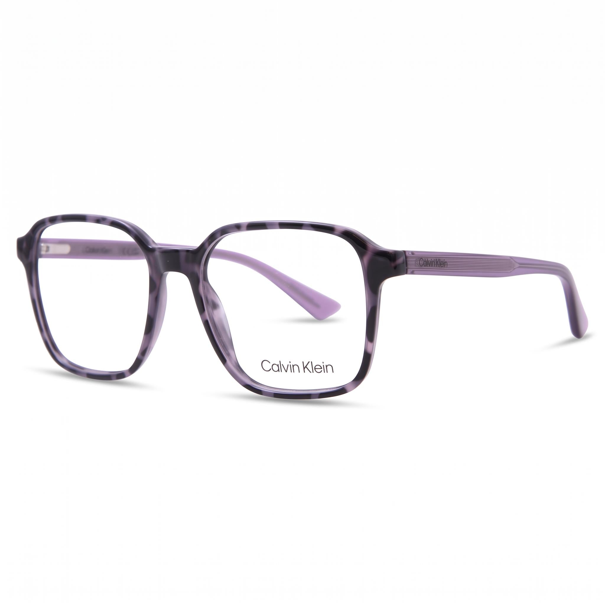 Calvin Klein Ck23524 Unisex Full Rim Square Plastic Frame Non-Polarized Polycarbonate Lens Sunglasses Violet Havana 52-17-140, Photo 1