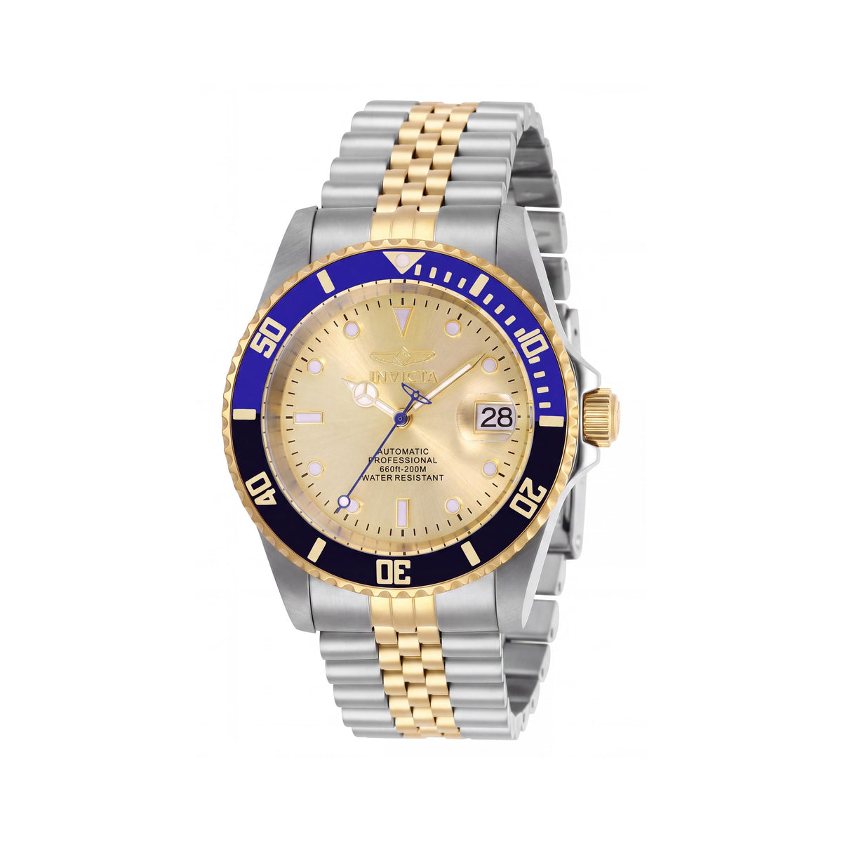 Invicta Pro Diver Reloj de hombre de 42 mm automático de acero inoxidable bicolor con esfera azul, negra y dorada, Photo 1