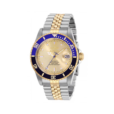 Invicta Pro Diver Reloj de hombre de 42 mm automático de acero inoxidable bicolor con esfera azul, negra y dorada