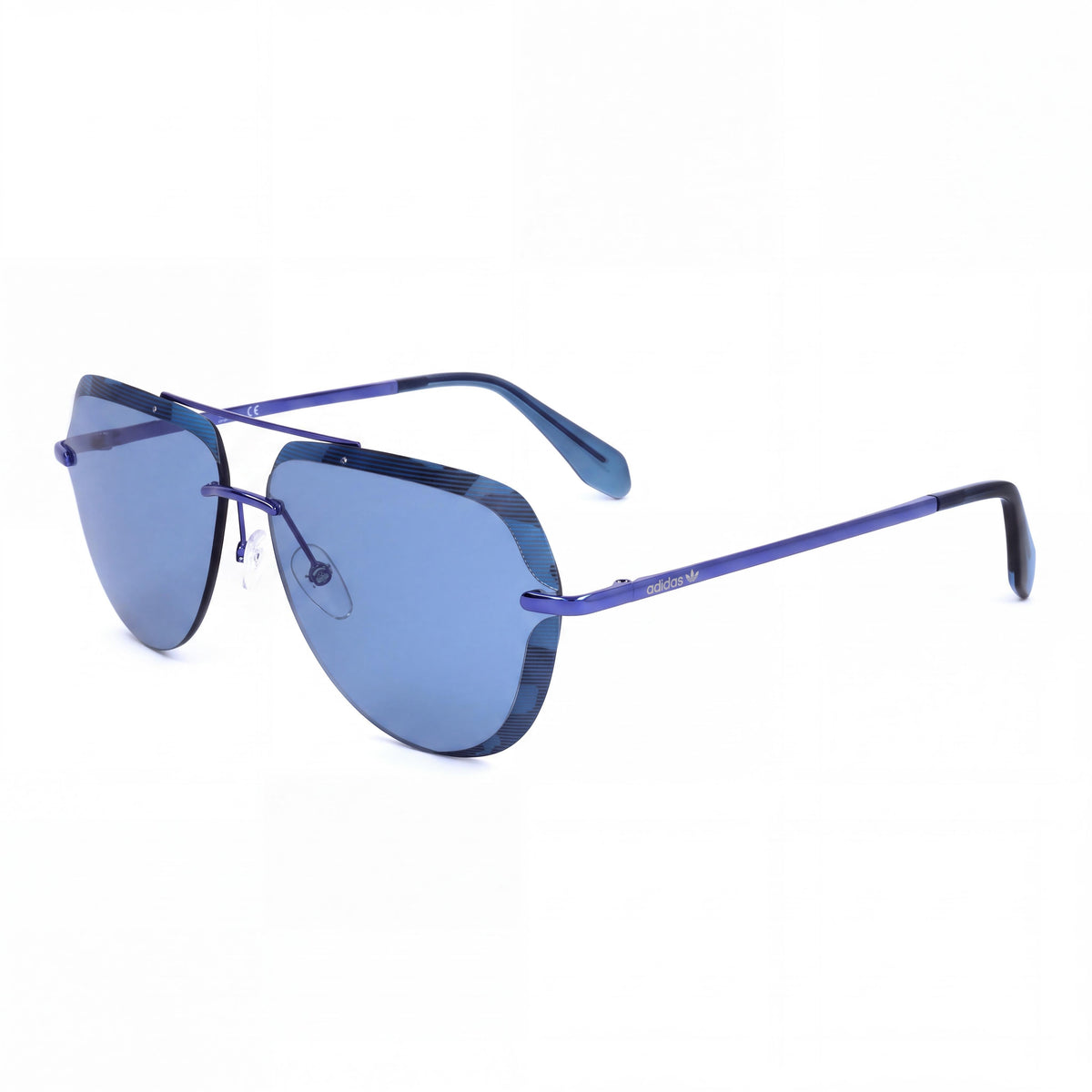 Gafas de sol para hombre adidas Originals Or0018, montura de acetato en azul brillante, lentes azules, protección UV, 63 mm, Photo 1