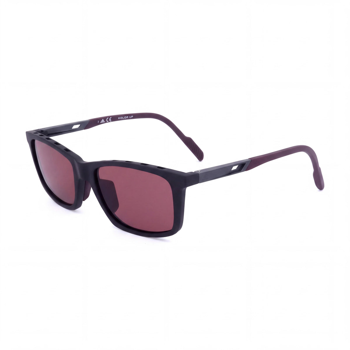 adidas Men's Casual Injected Matte Black Bordeaux Lens UV Protection Sunglasses 56-18-145, Photo 1