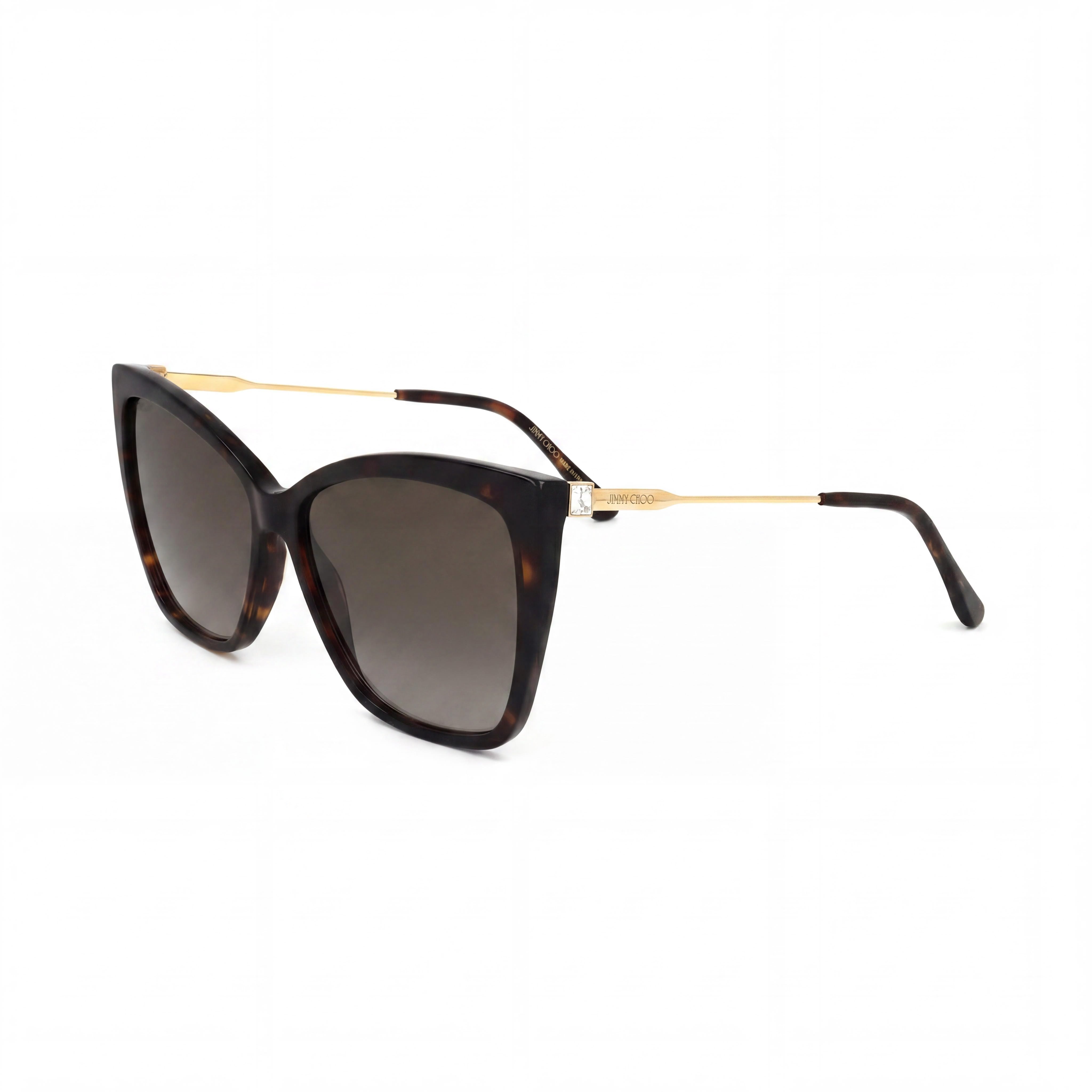 JIMMY CHOO Classic Women's Havana Acetate Frame, Havana Polycarbonate UV Protected Lenses Sunglasses 58mm, Photo 1