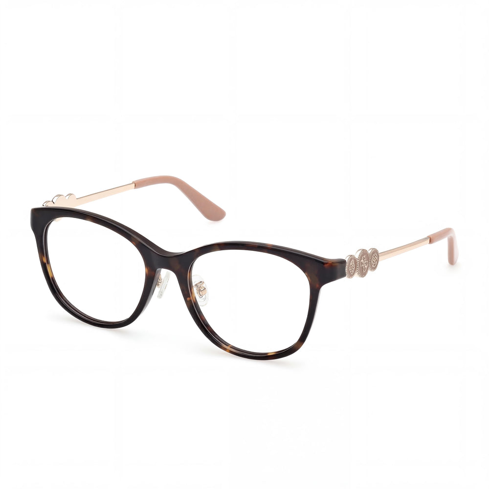 GUESS 50255 Men's Dark Havana Pale Gold Multicolor Lens Plastic Eyewear 52mm