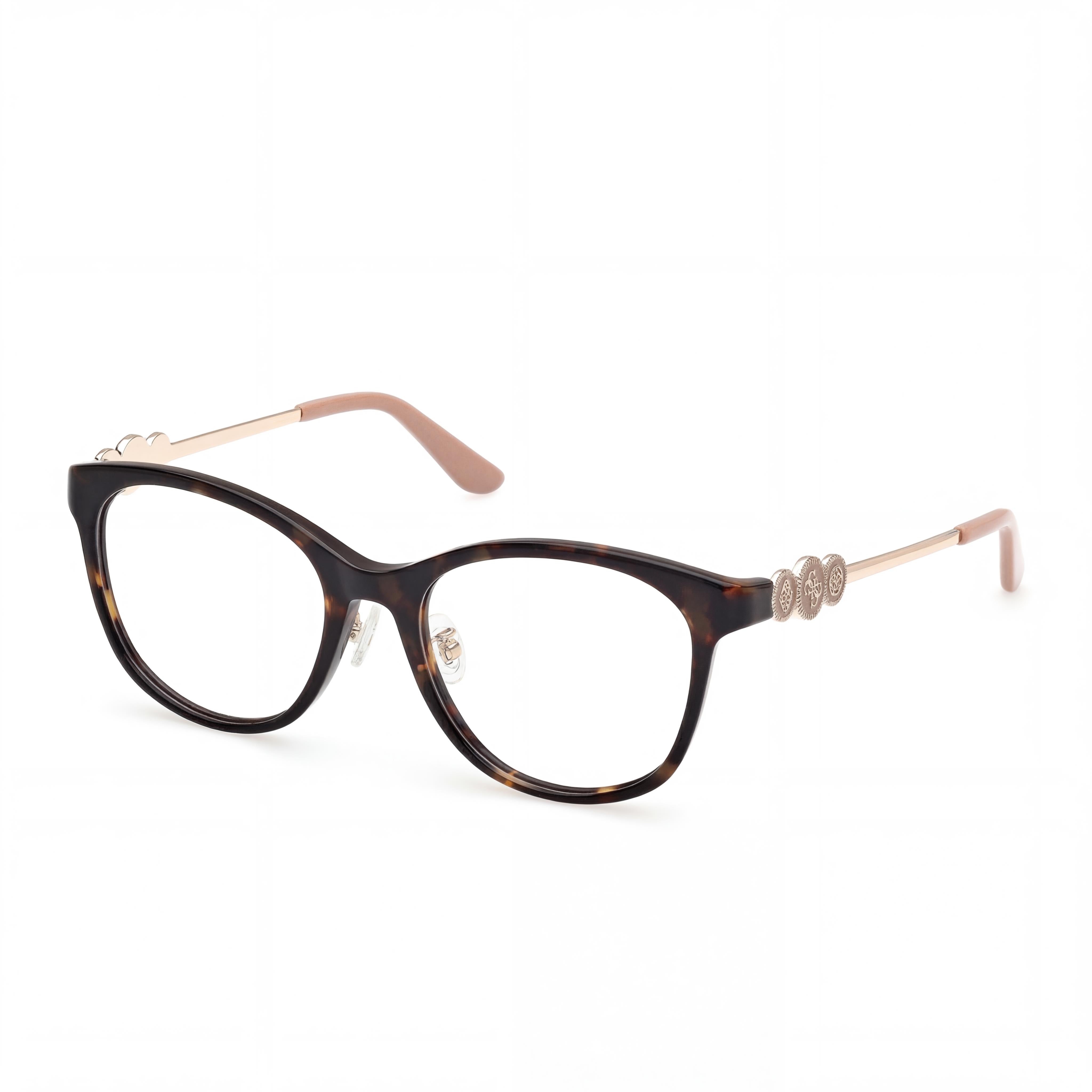 GUESS 50255 Men's Dark Havana Pale Gold Multicolor Lens Plastic Eyewear 52mm, Photo 1