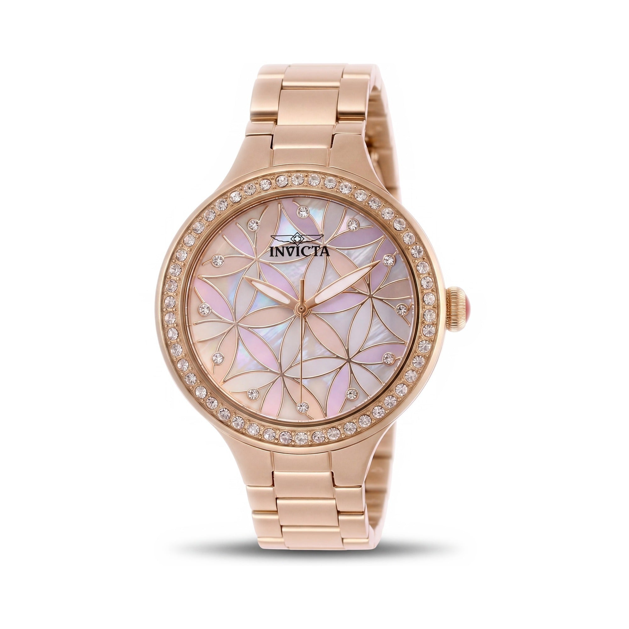 Invicta Wildflower 28824 Women's Rose Gold Stainless Steel Pink Dial Diamond Accents Quartz 100M Watch 34mm, Photo 1