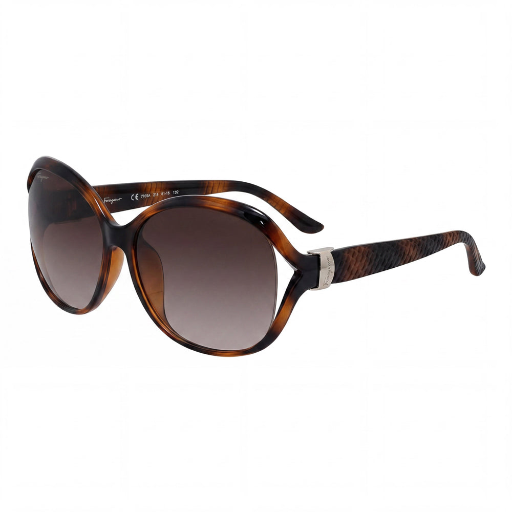 Salvatore Ferragamo Classic Women's Tortoise Plastic Brown Gradient 100% UV Protected 61mm Sunglasses