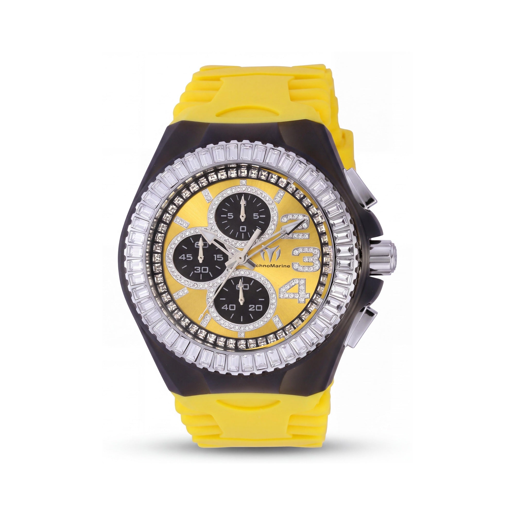 Reloj Technomarine de correa Unisex, caja de acero inoxidable amarilla de 45 mm, banda de silicona, resistente al agua hasta 200 m, que brilla en la oscuridad, Photo 1