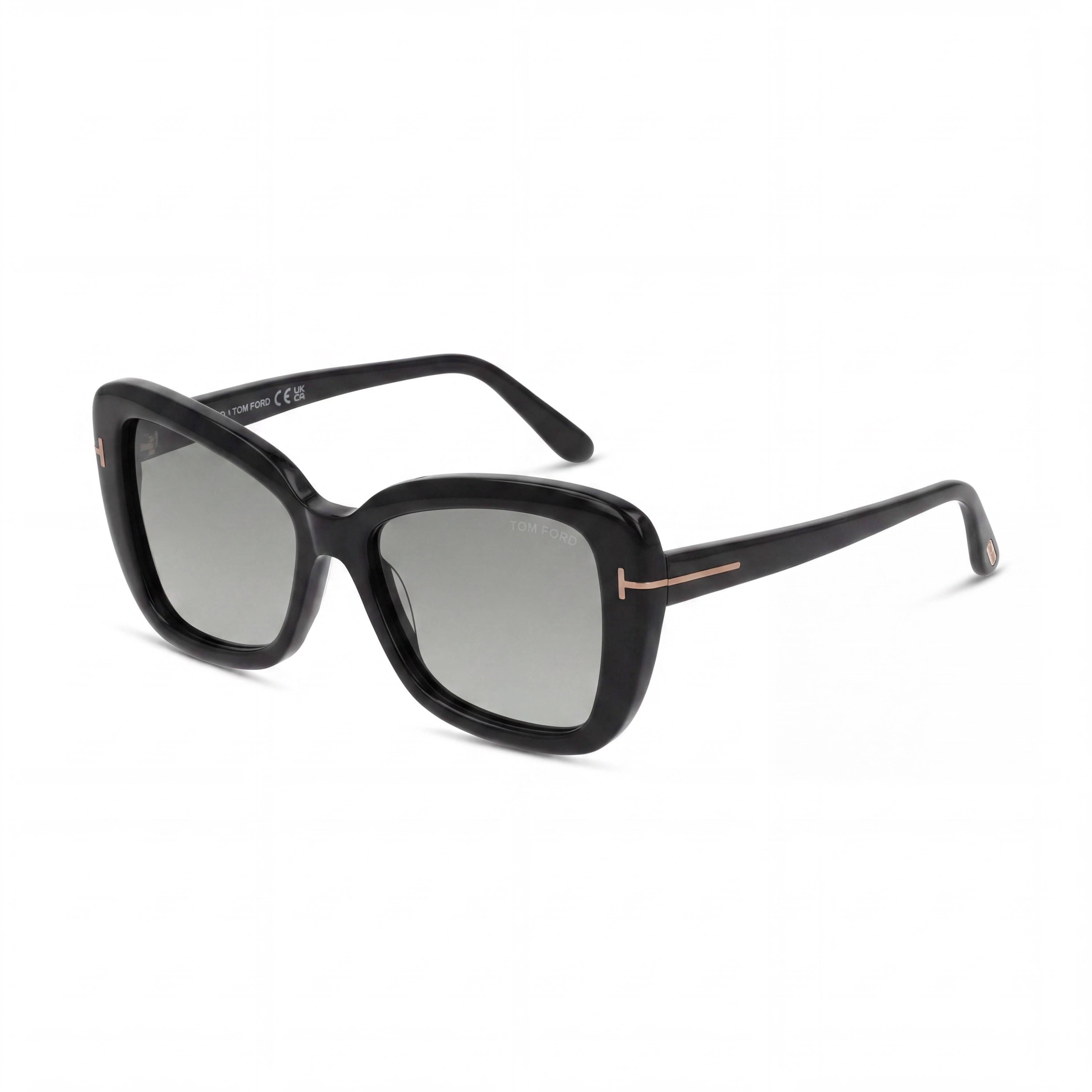 Tom Ford Maeve Women's Black Polycarbonate Butterfly Sunglasses, Smoke Gradient UV Protection, 55mm, Photo 1