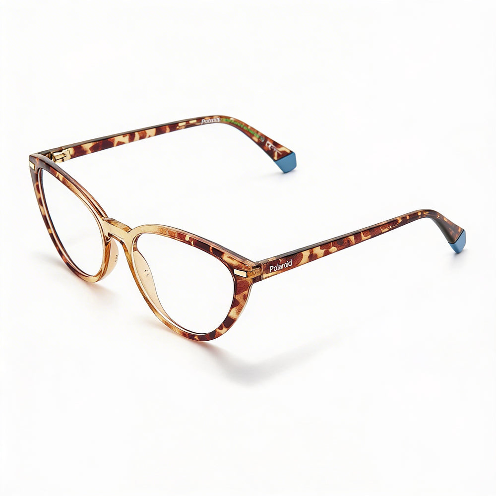 Gafas de sol Polaroid Pld D432 para mujer, con montura de ojo de gato inyectada, color beige habano, 53 mm