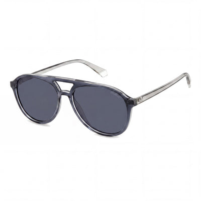 Polaroid Casual Women's Polycarbonate Grey Blue Frame Blue Lens Polarized 100% UV Pilot Sunglasses 56mm