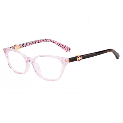 kate spade new york Emmalee Unisex Pink Plastic Frame Eyeglasses with Transparent Polycarbonate Lenses 49mm