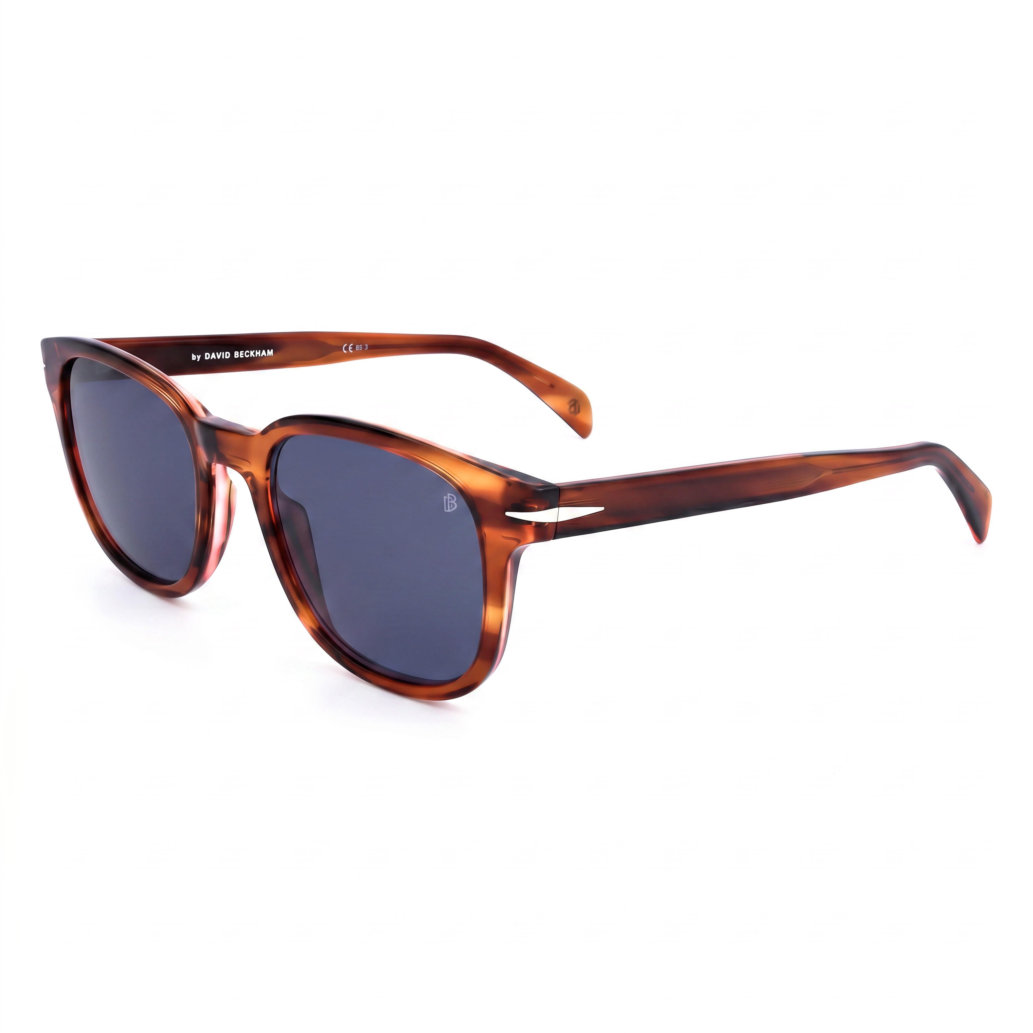 David Beckham Db 1062/S Unisex Acetate Brown Horn Blue Frame Brown Horn Polycarbonate UV Protection 52mm, Photo 1