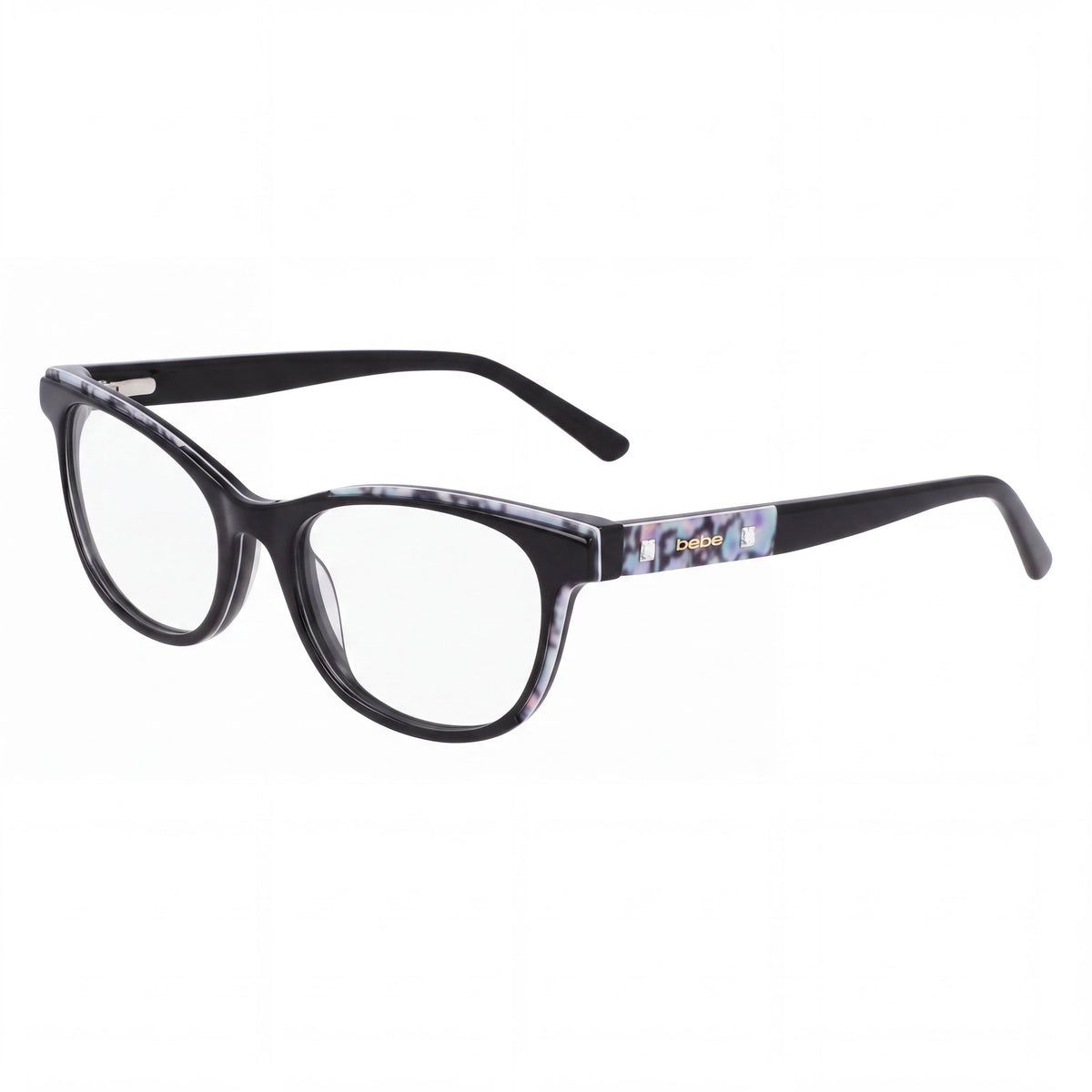 bebe Bb5198 Men's Black Metal Frame Eyeglasses with Polycarbonate Lenses 51mm Lens Width, Photo 1