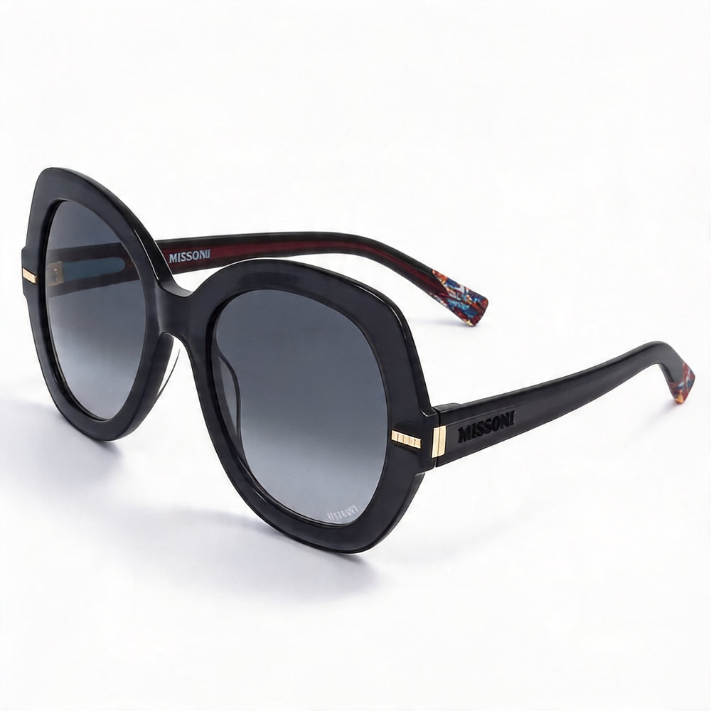 M Missoni Casual Women's Grey Acetate Sunglasses 52mm with Dark Grey Shaded UV Protected Polycarbonate Lenses