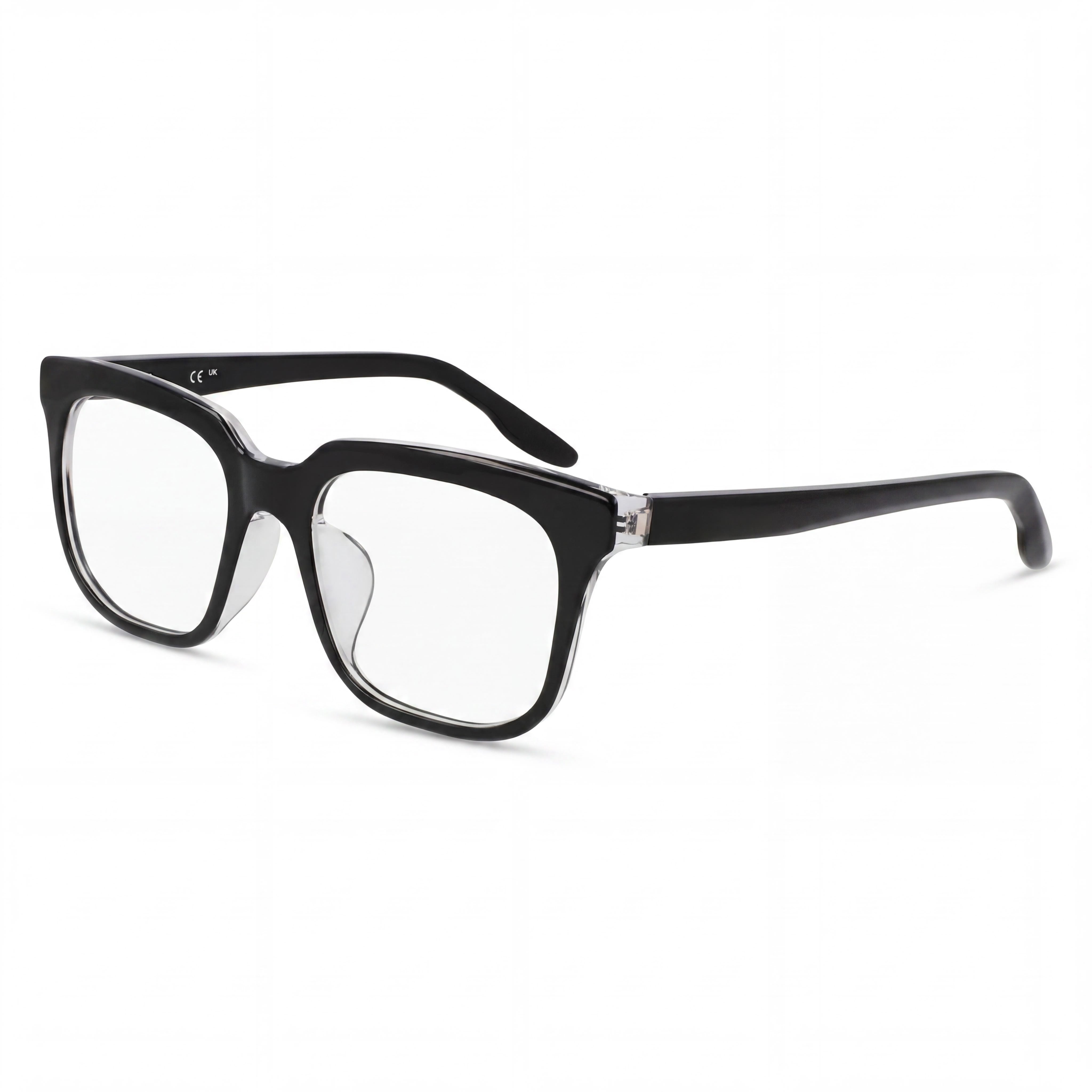 Nike Men's 7167lb Metal Eyeglasses with Clear Lenses 52mm Black Crystal Clear Frame, Photo 1