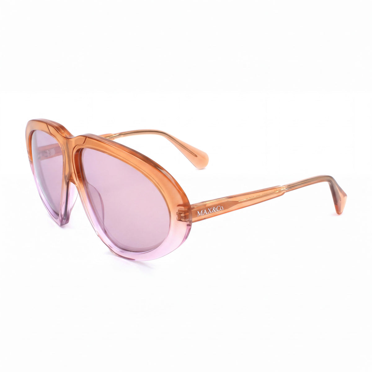 MAX &CO MO0001 Women's Orange Plastic Non-Polarized Burgundy Mirror Sunglasses Lens Width 60mm, Photo 1